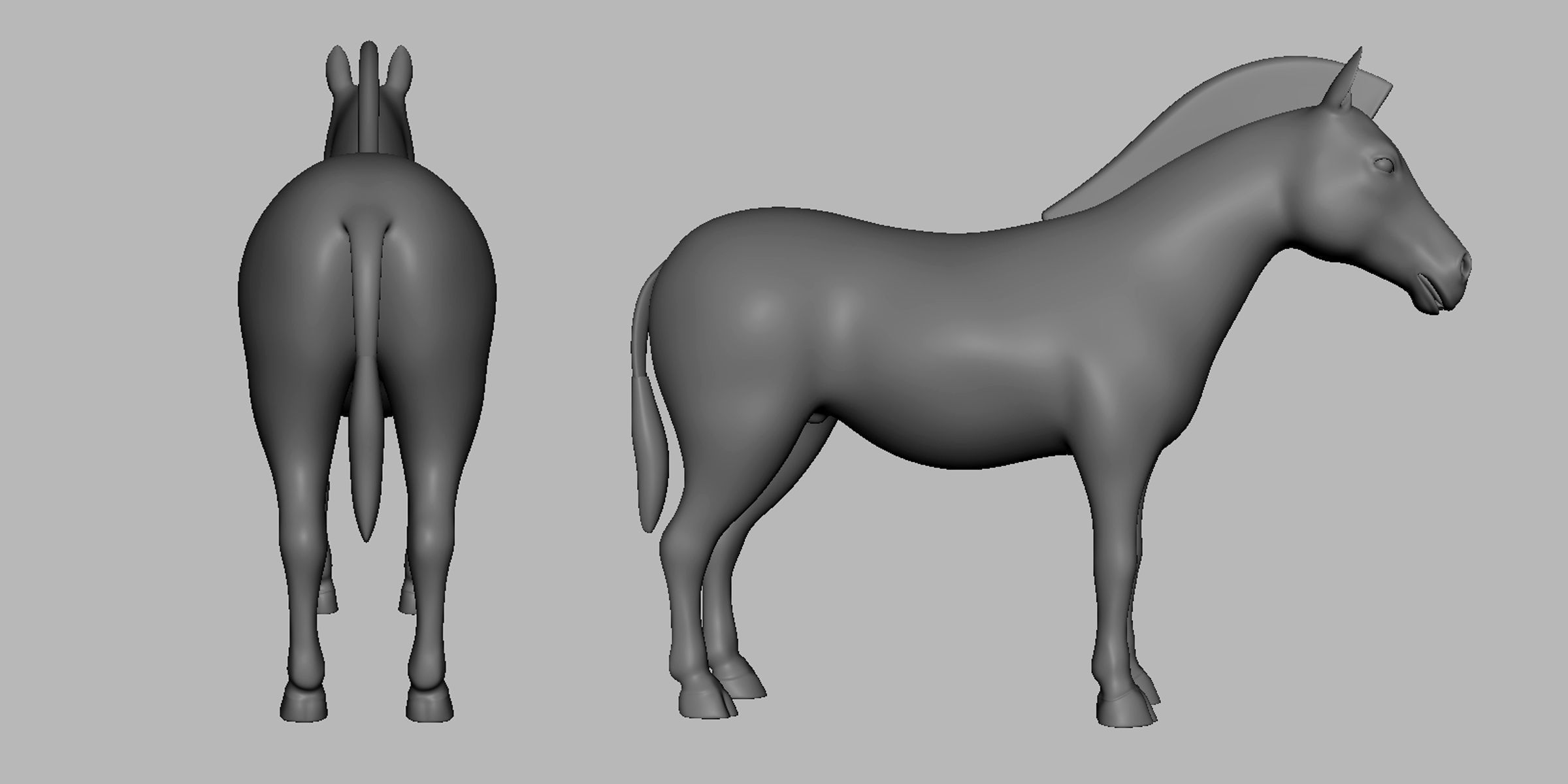 Zebra Basemesh Low-poly 3D model_4