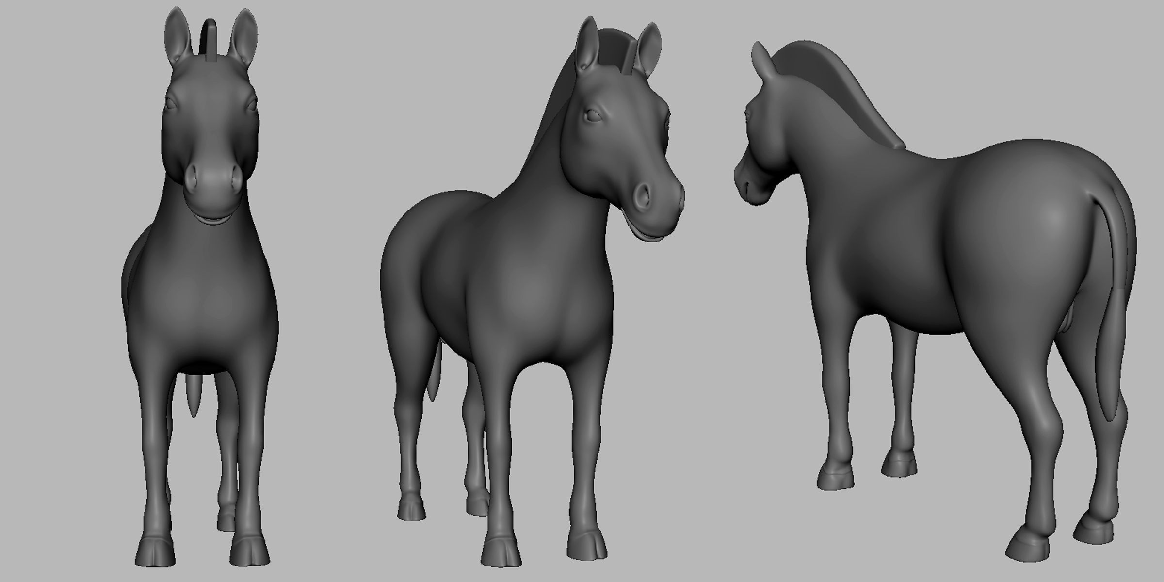 Zebra Basemesh Low-poly 3D model_2