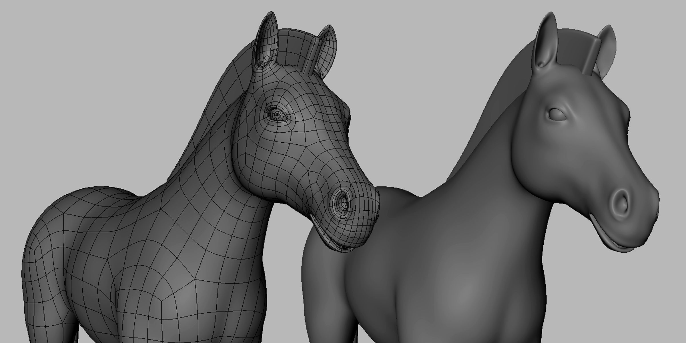 Zebra Basemesh Low-poly 3D model_1