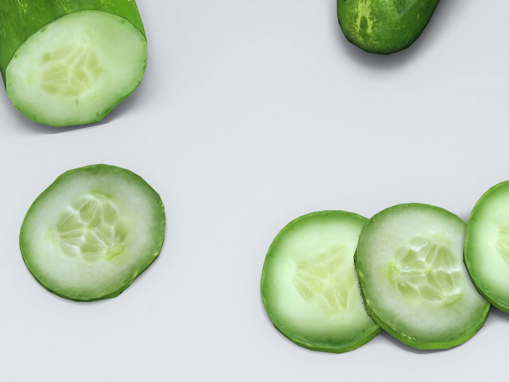 Cucumbers Low-poly 3D model_12