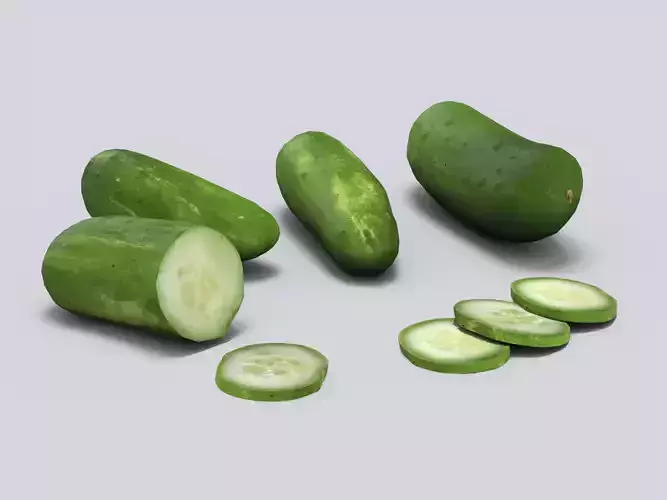 Cucumbers Low-poly 3D model