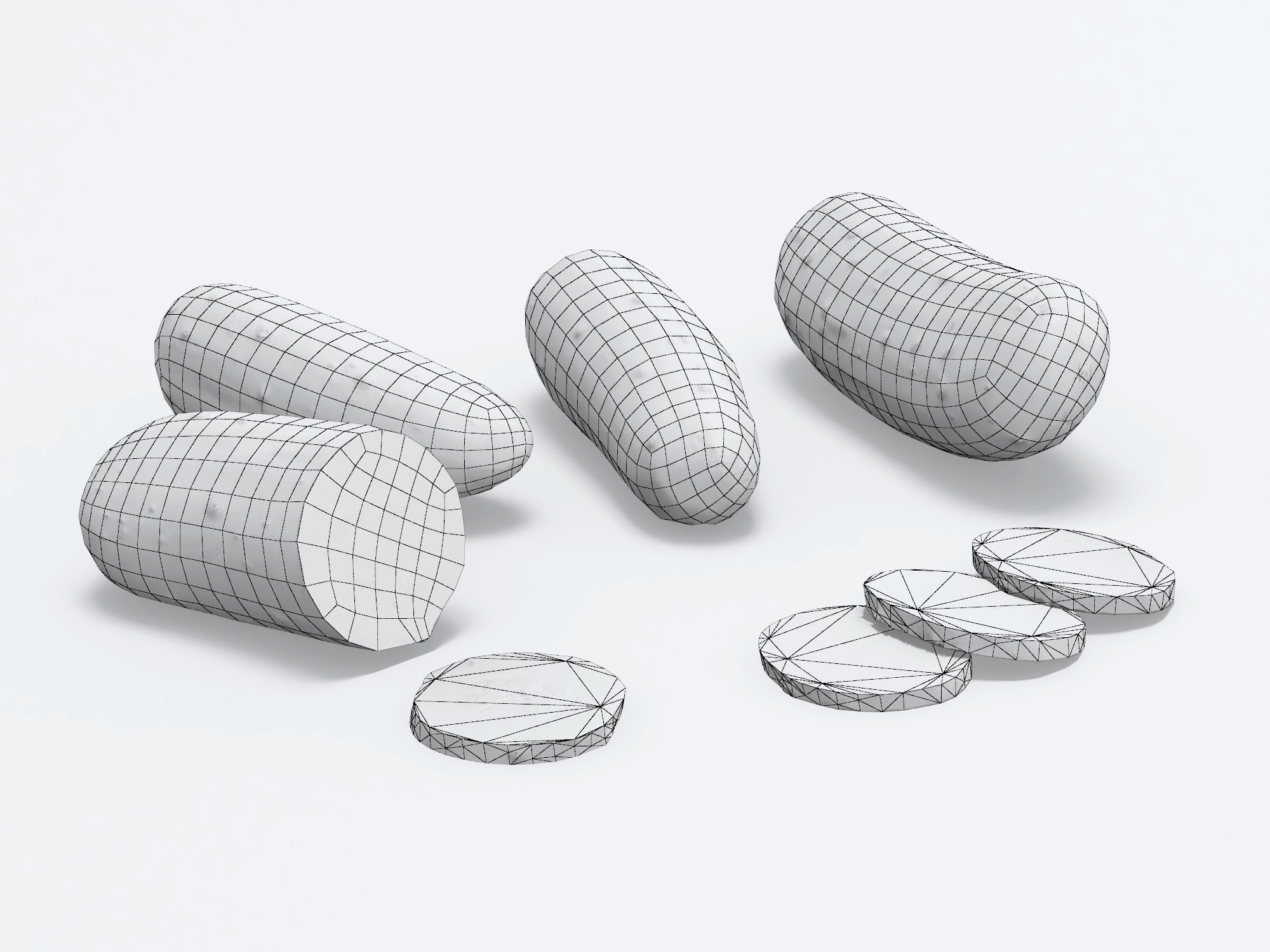 Cucumbers Low-poly 3D model_13