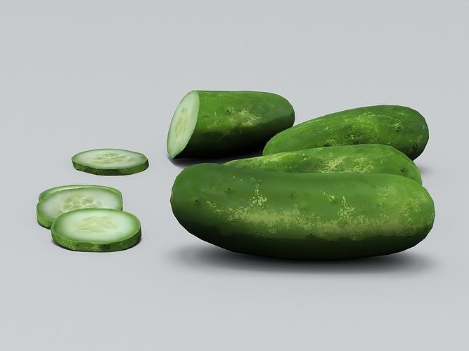 Cucumbers Low-poly 3D model 4
