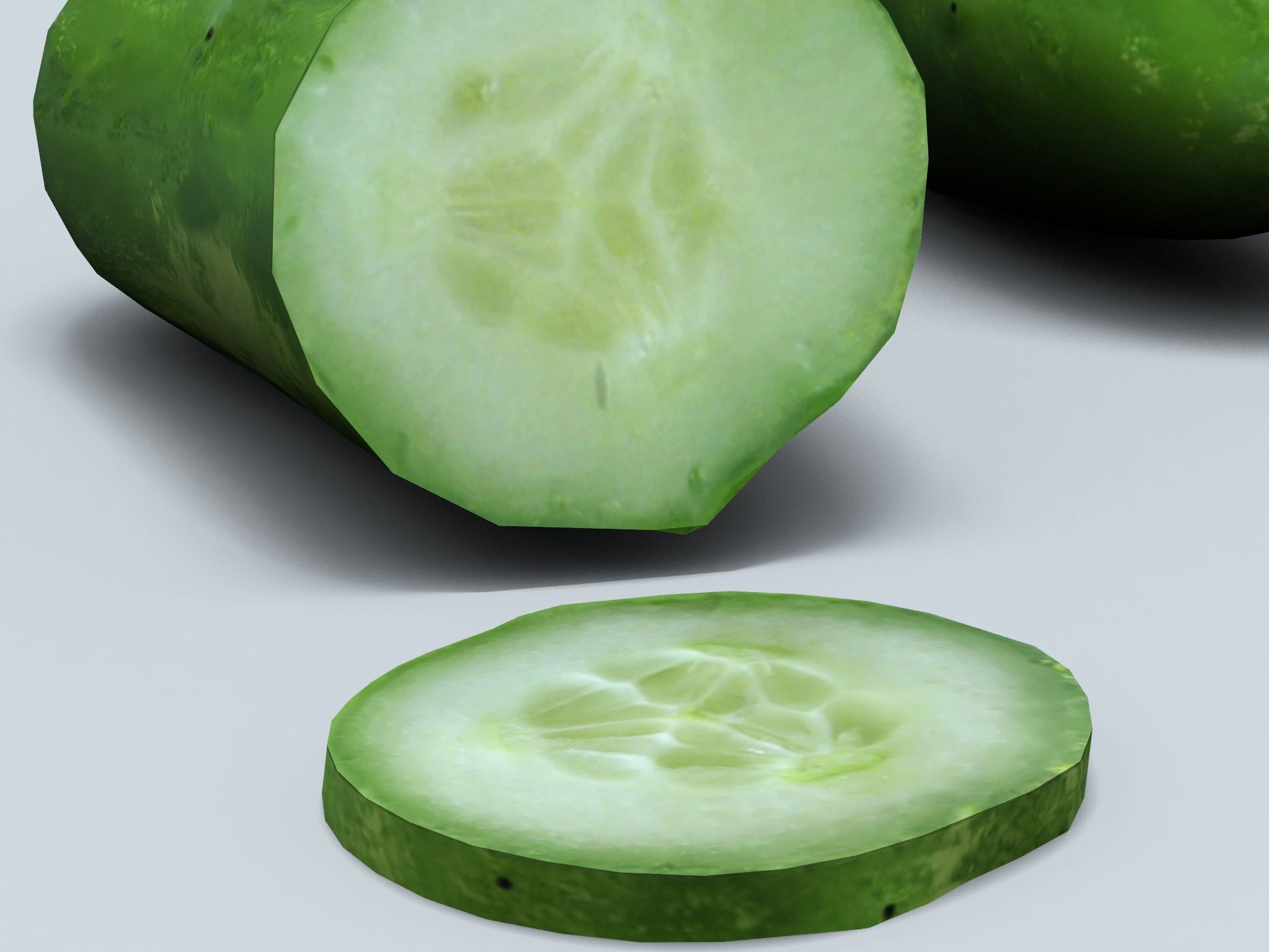 Cucumbers Low-poly 3D model_11
