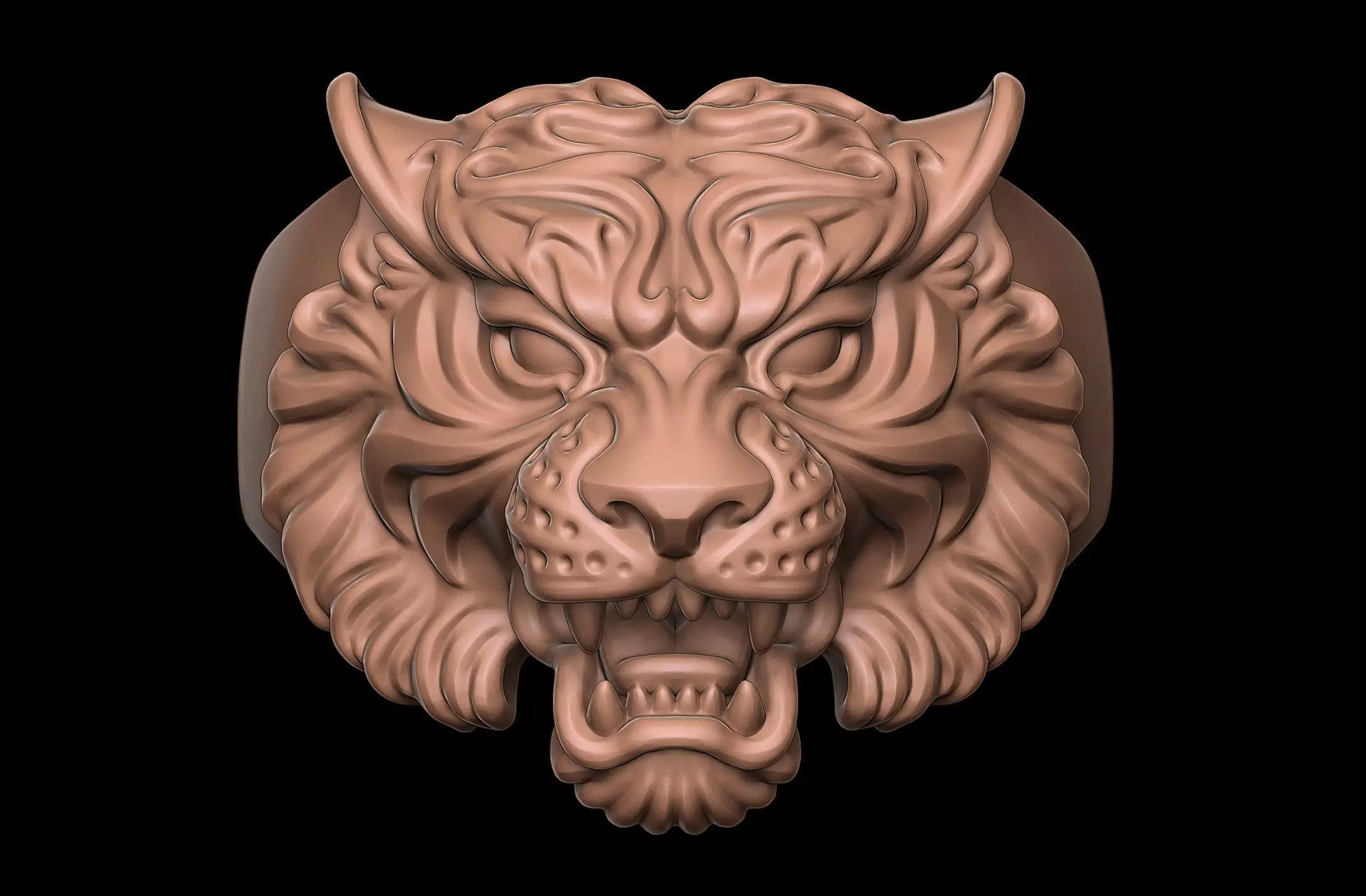 Tiger Ring 3D print model_0