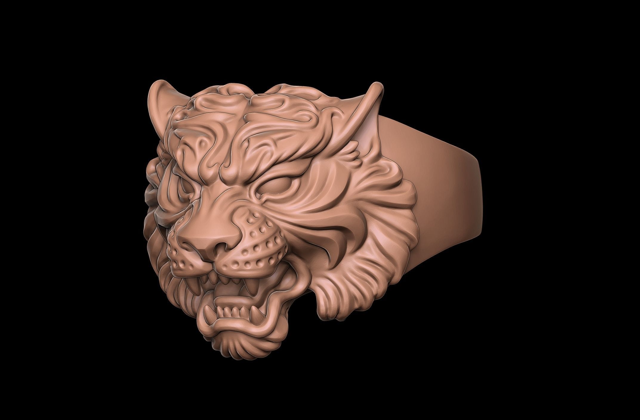 Tiger Ring 3D print model_1