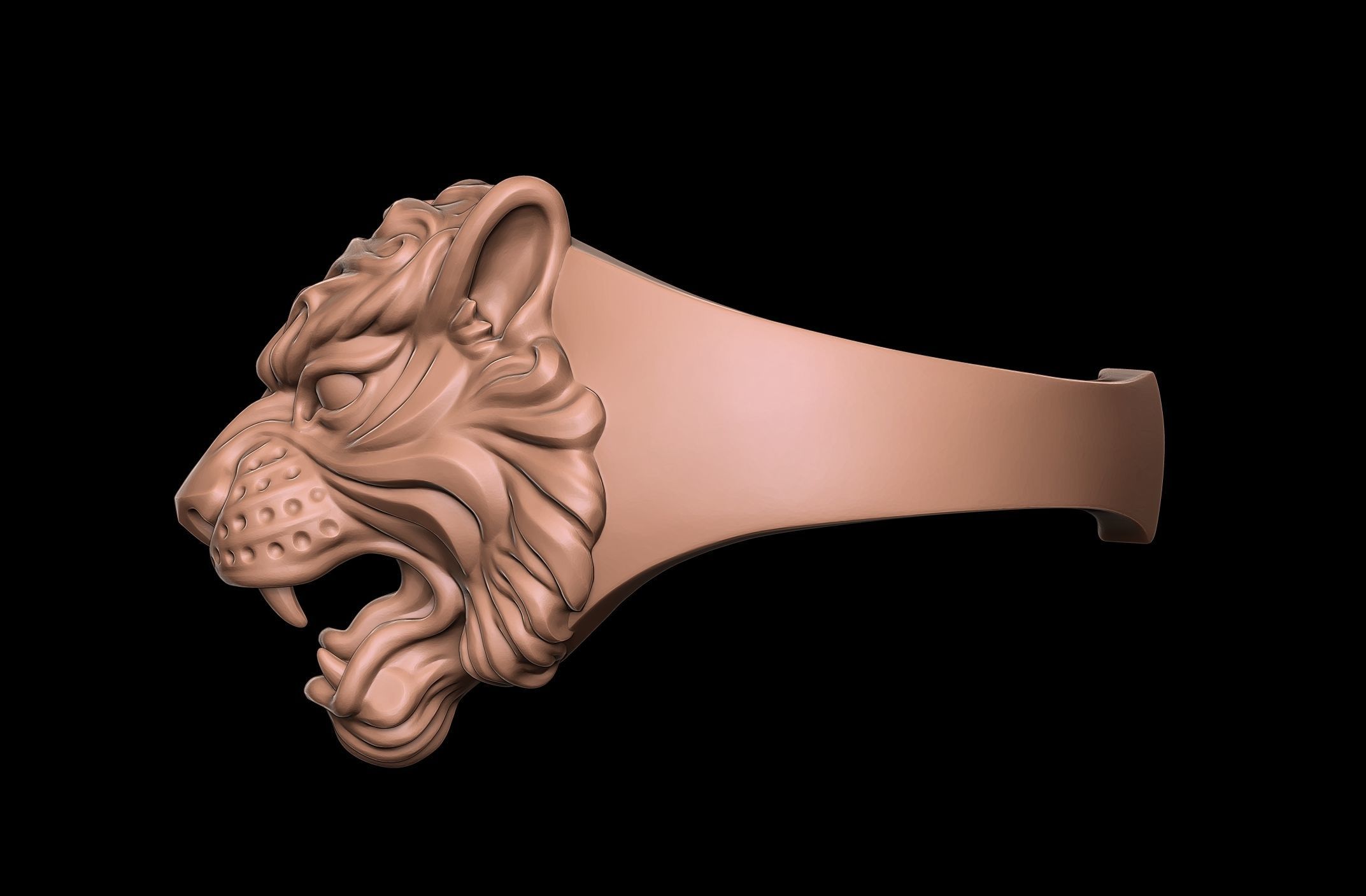 Tiger Ring 3D print model_3