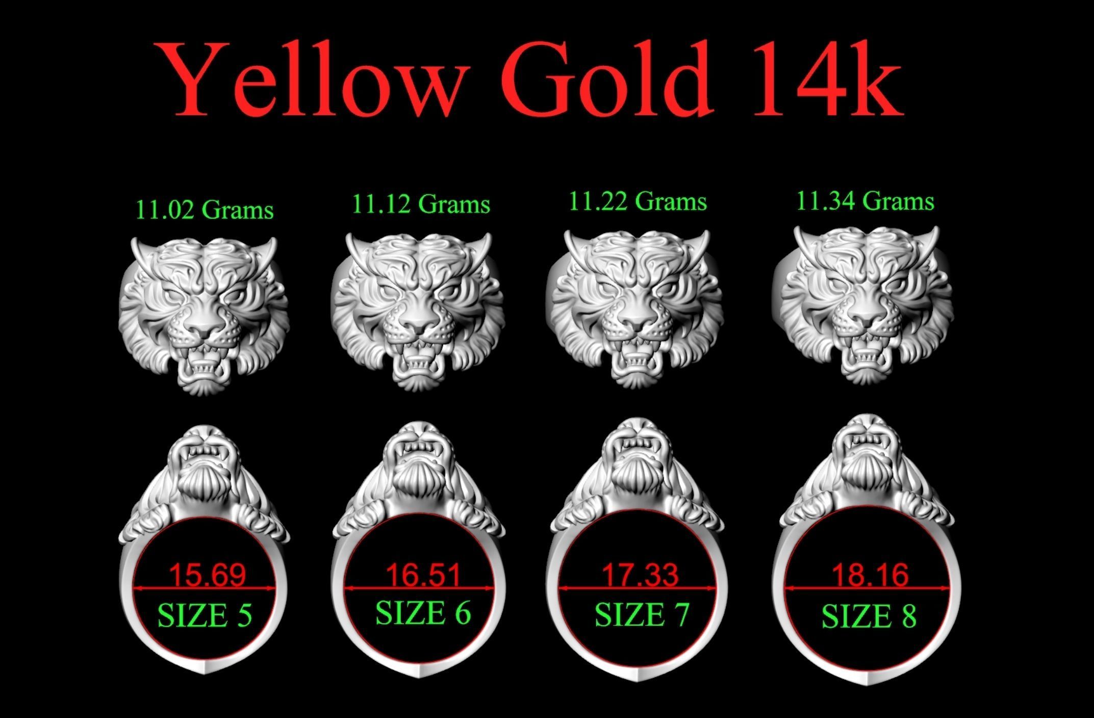 Tiger Ring 3D print model_13