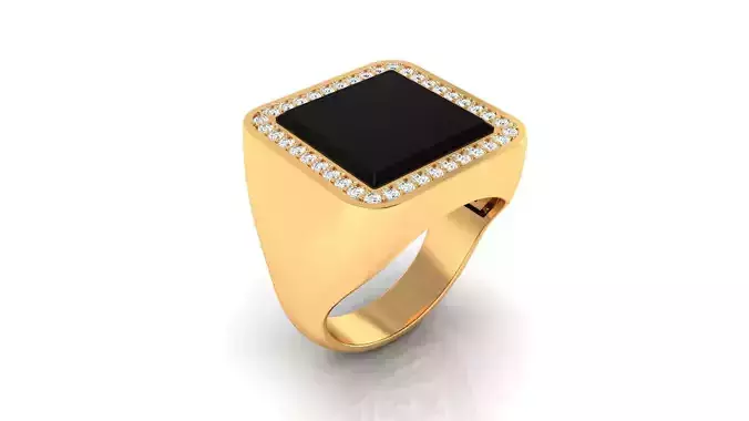 Ring M147 Mens luxury ring with enamel and gems