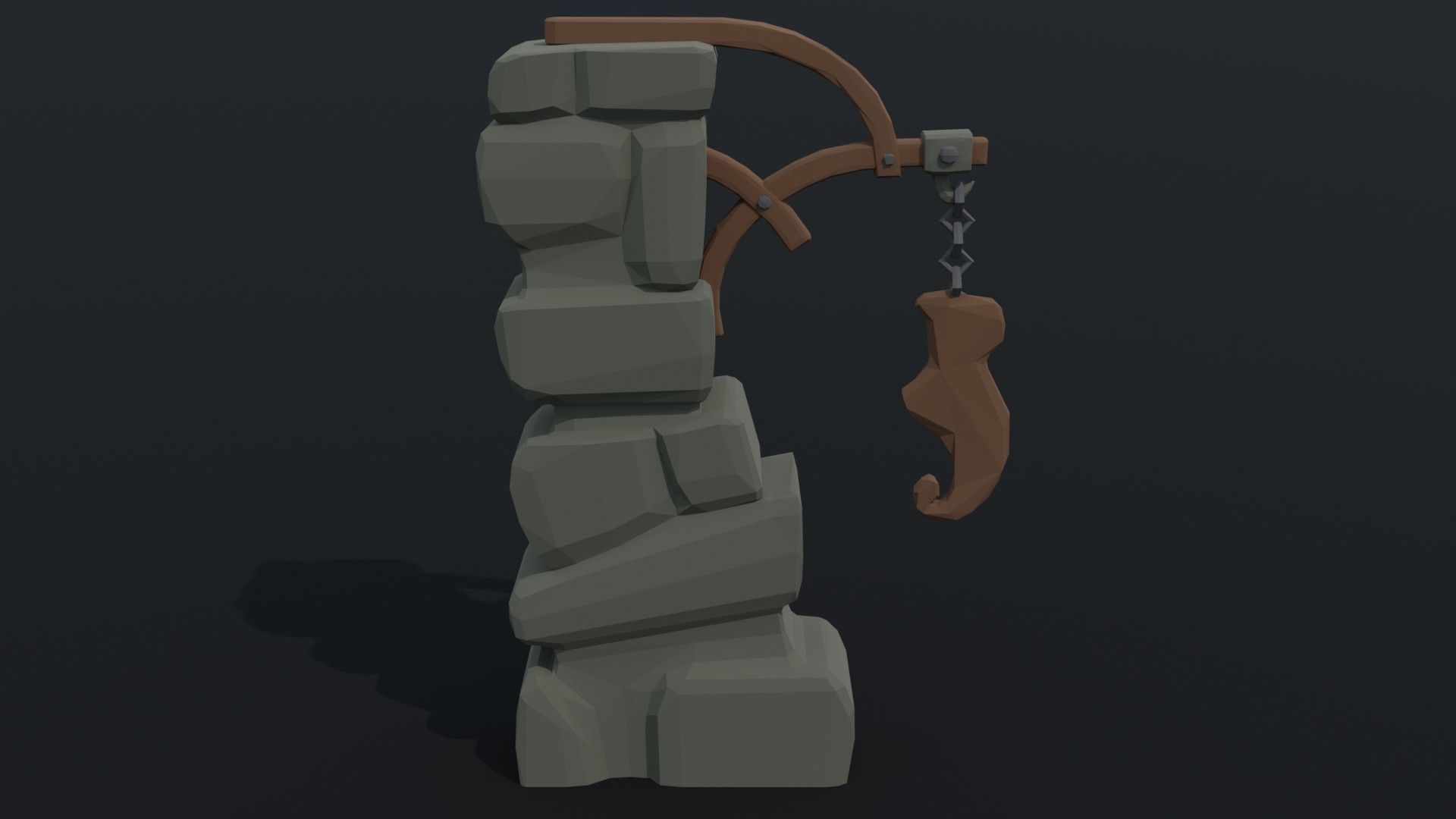 Cartoon fantasy shoe road sign Polygonal Style Low-poly 3D model_1