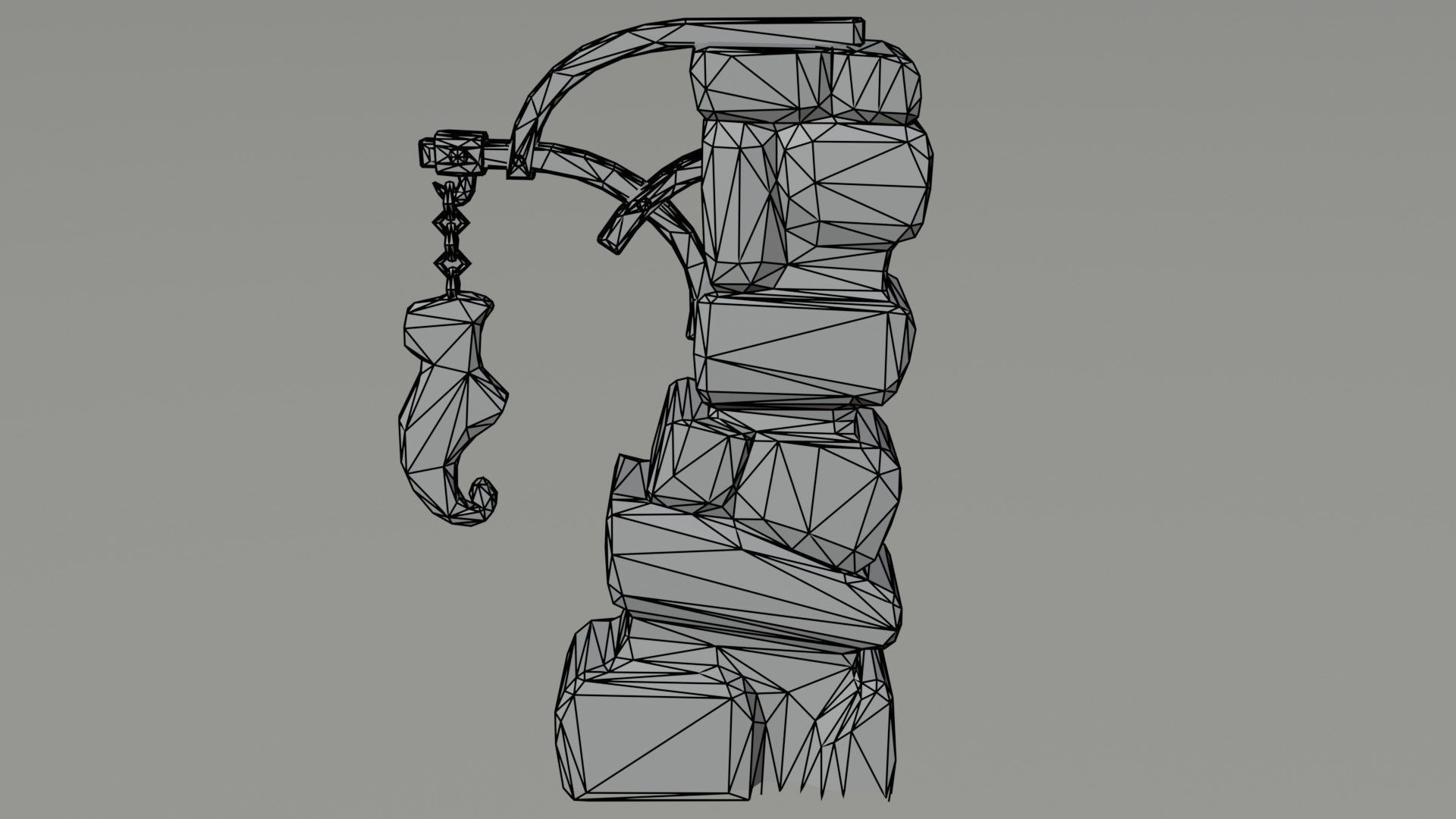 Cartoon fantasy shoe road sign Polygonal Style Low-poly 3D model_4