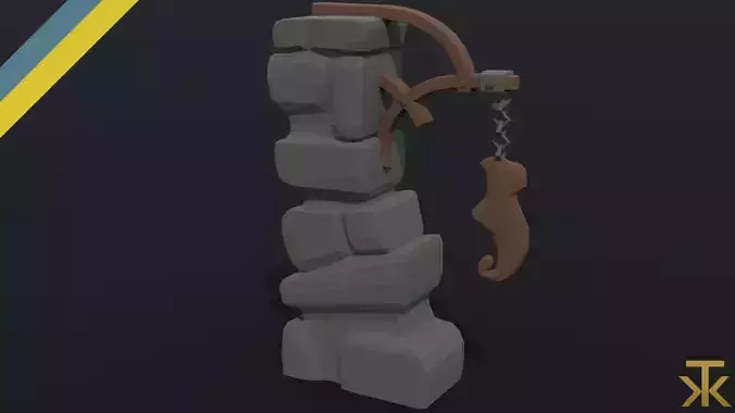 Cartoon fantasy shoe road sign Polygonal Style