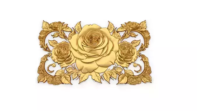 mural classic flowers decor ornament 04 3D model