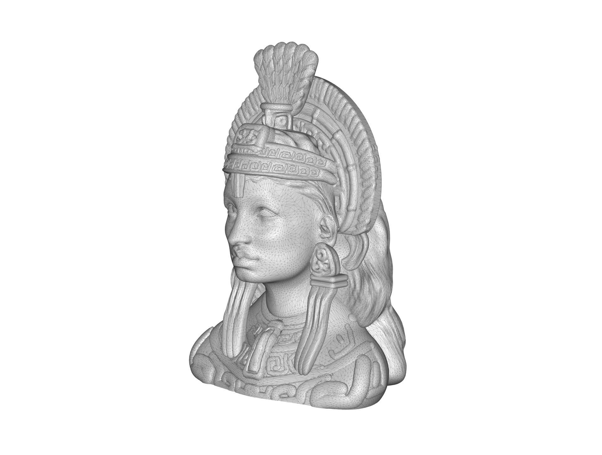 Ancient Mayan Woman Bust 3D print model_6