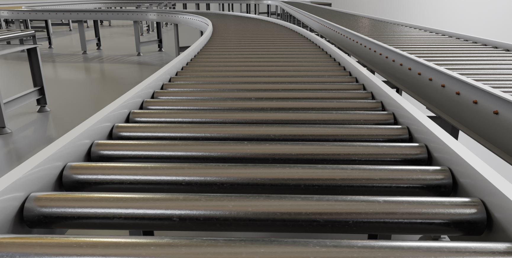Conveyor belt system for Manufacturing 3D model_17