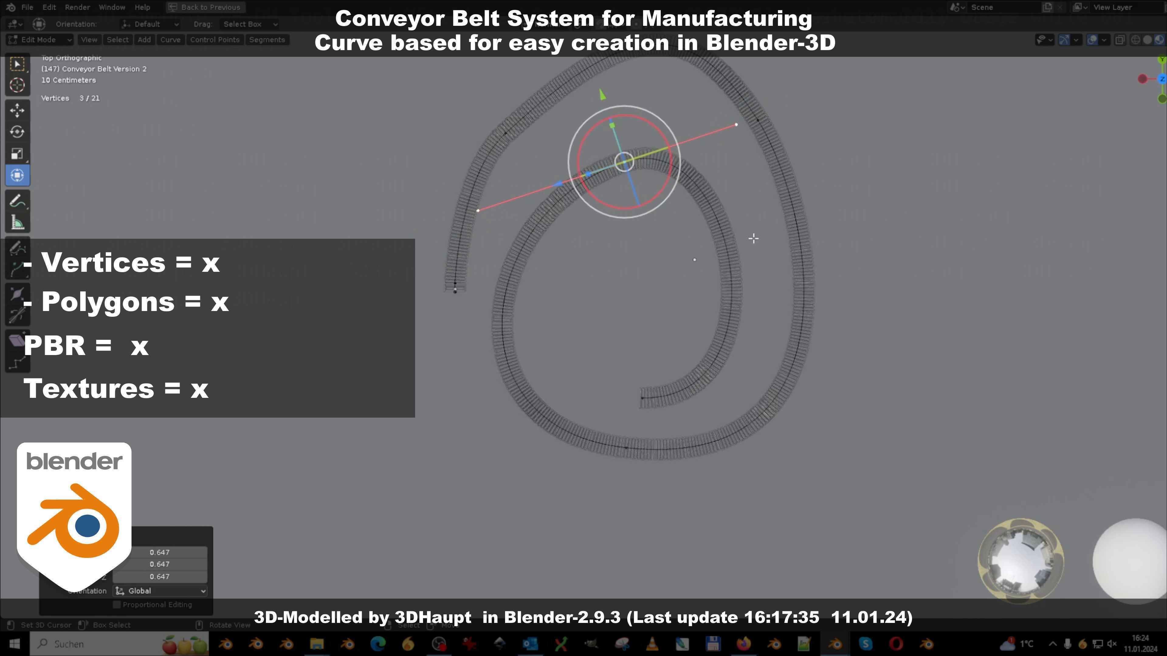 Conveyor belt system for Manufacturing 3D model_117