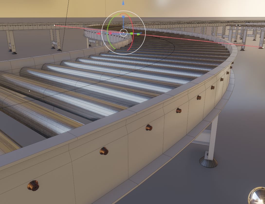 Conveyor belt system for Manufacturing 3D model_16