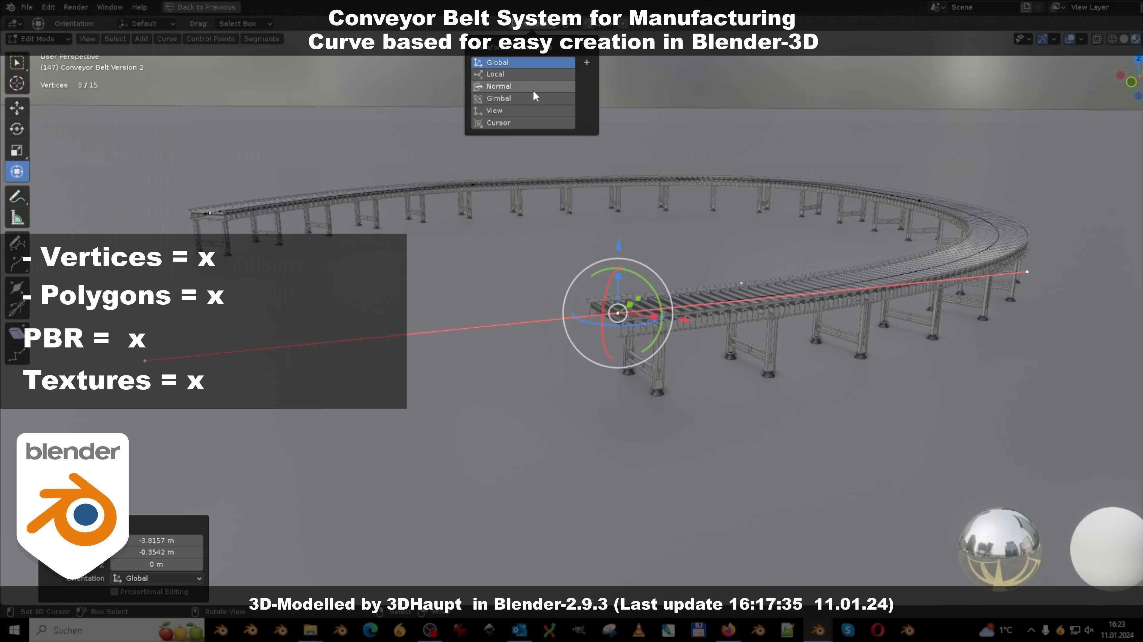 Conveyor belt system for Manufacturing 3D model_56