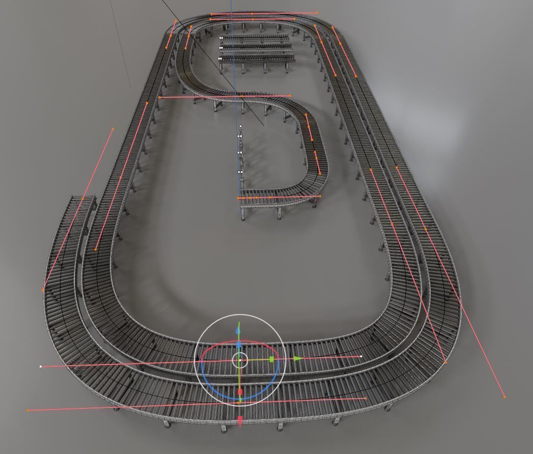 Conveyor belt system for Manufacturing 3D model_5