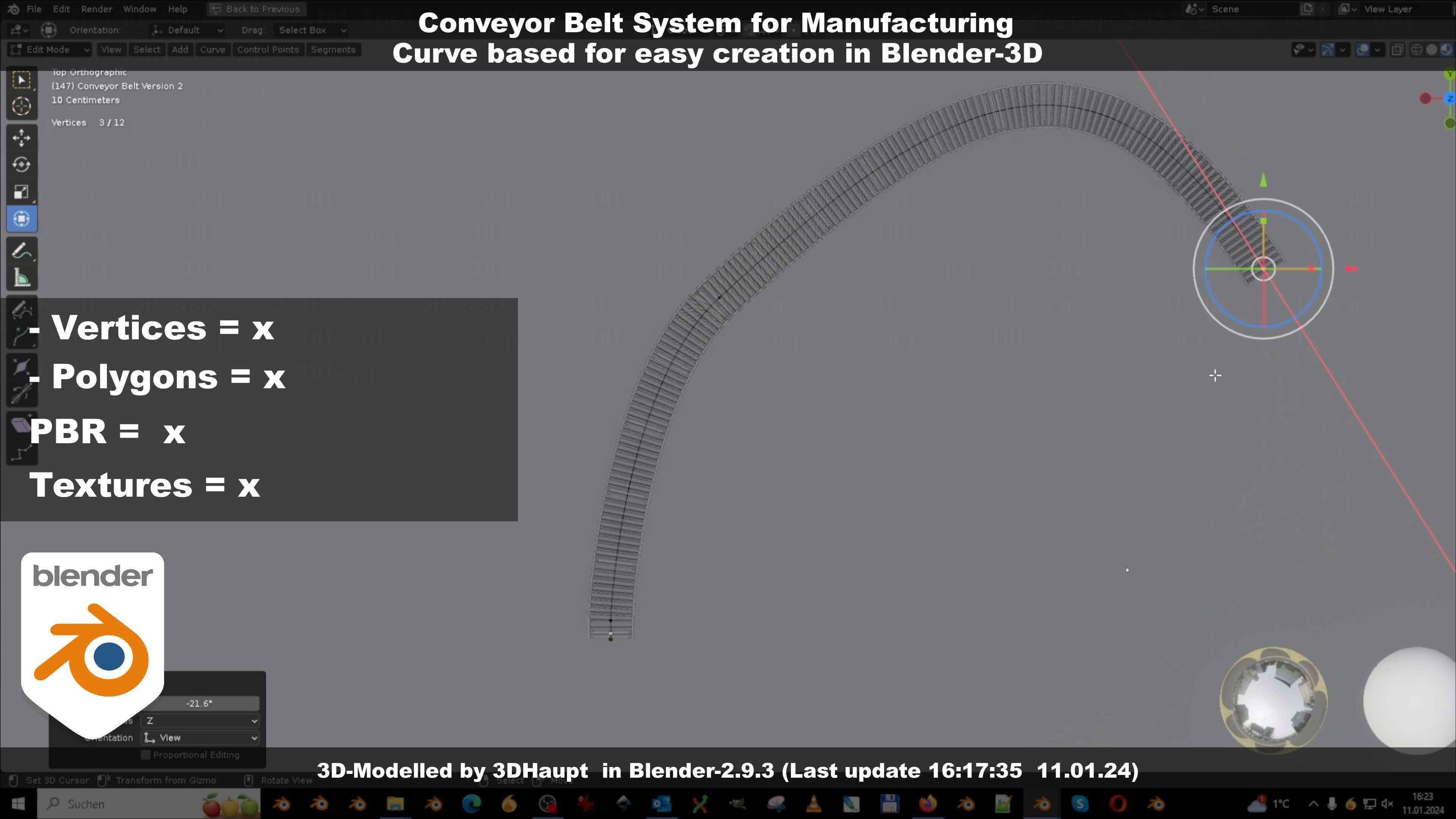 Conveyor belt system for Manufacturing 3D model_119
