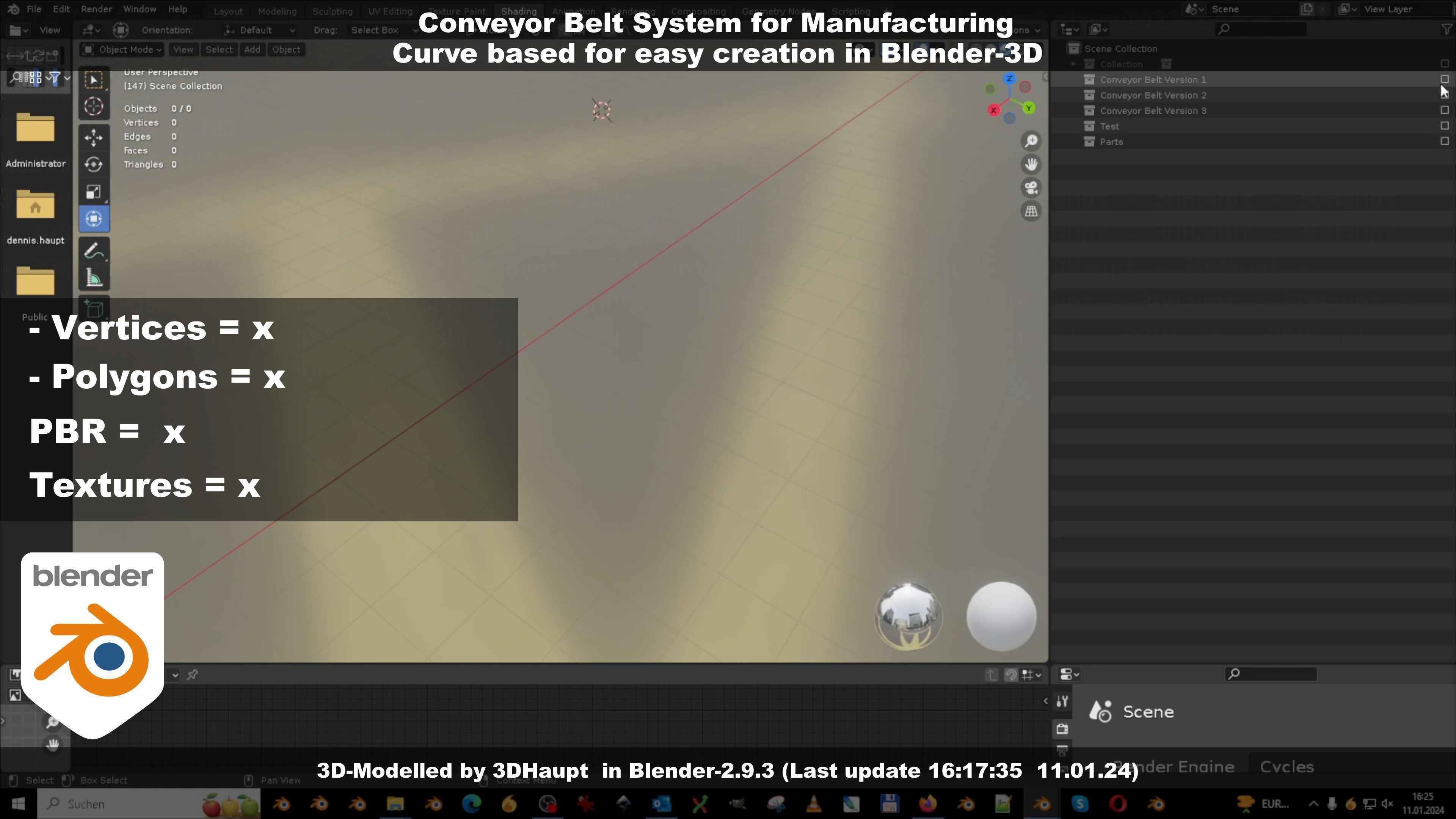Conveyor belt system for Manufacturing 3D model_92