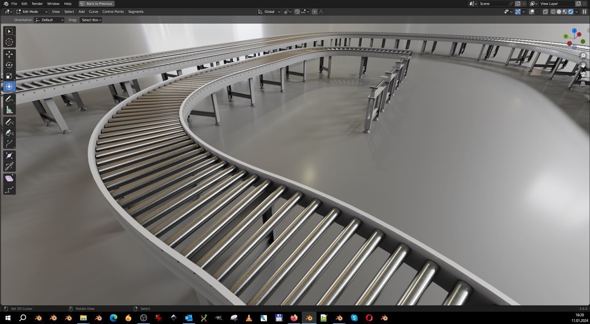 Conveyor belt system for Manufacturing 3D model_18
