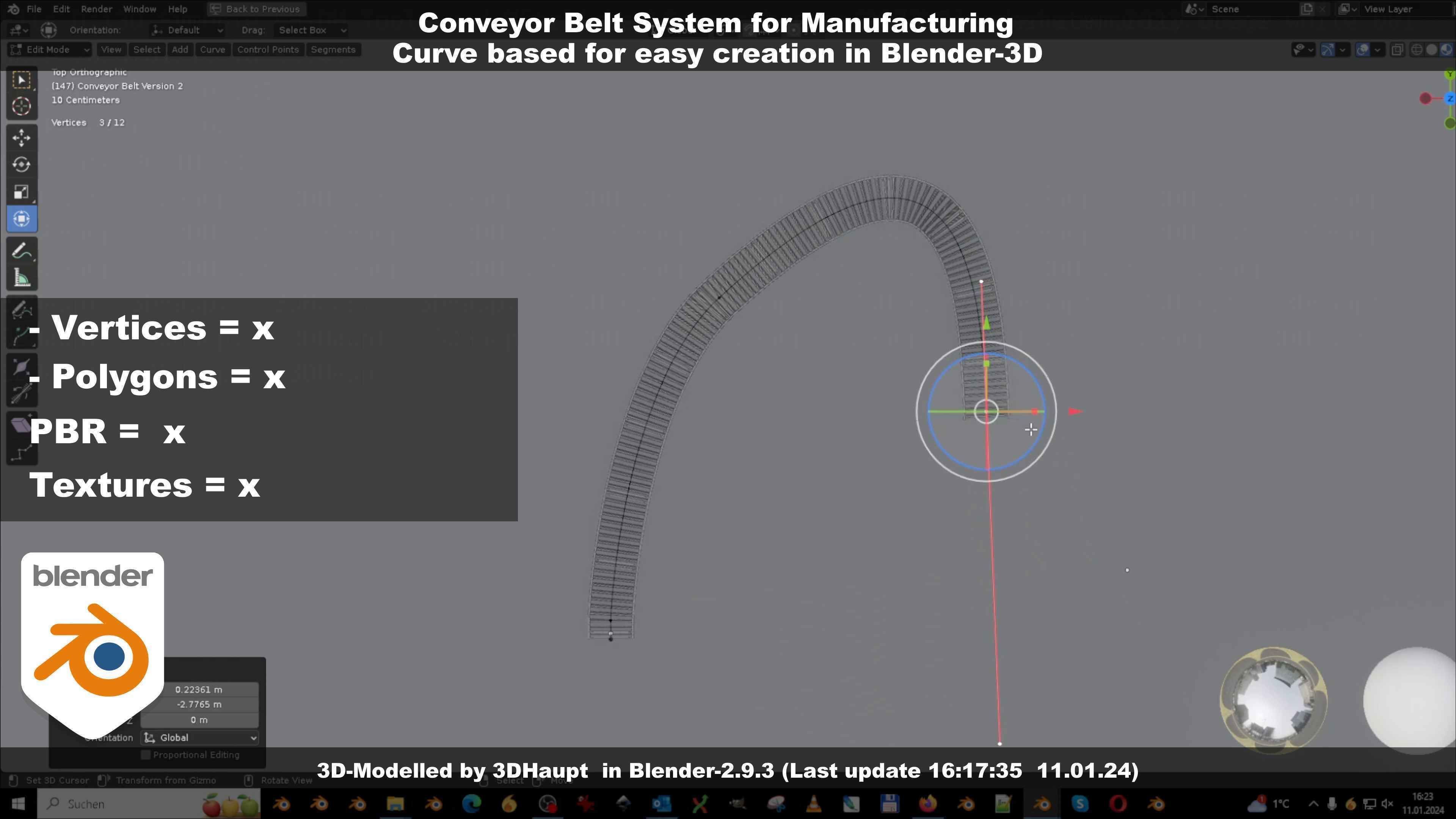 Conveyor belt system for Manufacturing 3D model_107