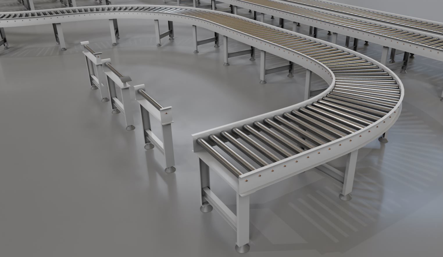 Conveyor belt system for Manufacturing 3D model_7