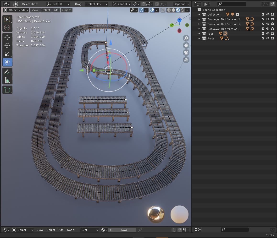 Conveyor belt system for Manufacturing 3D model_19