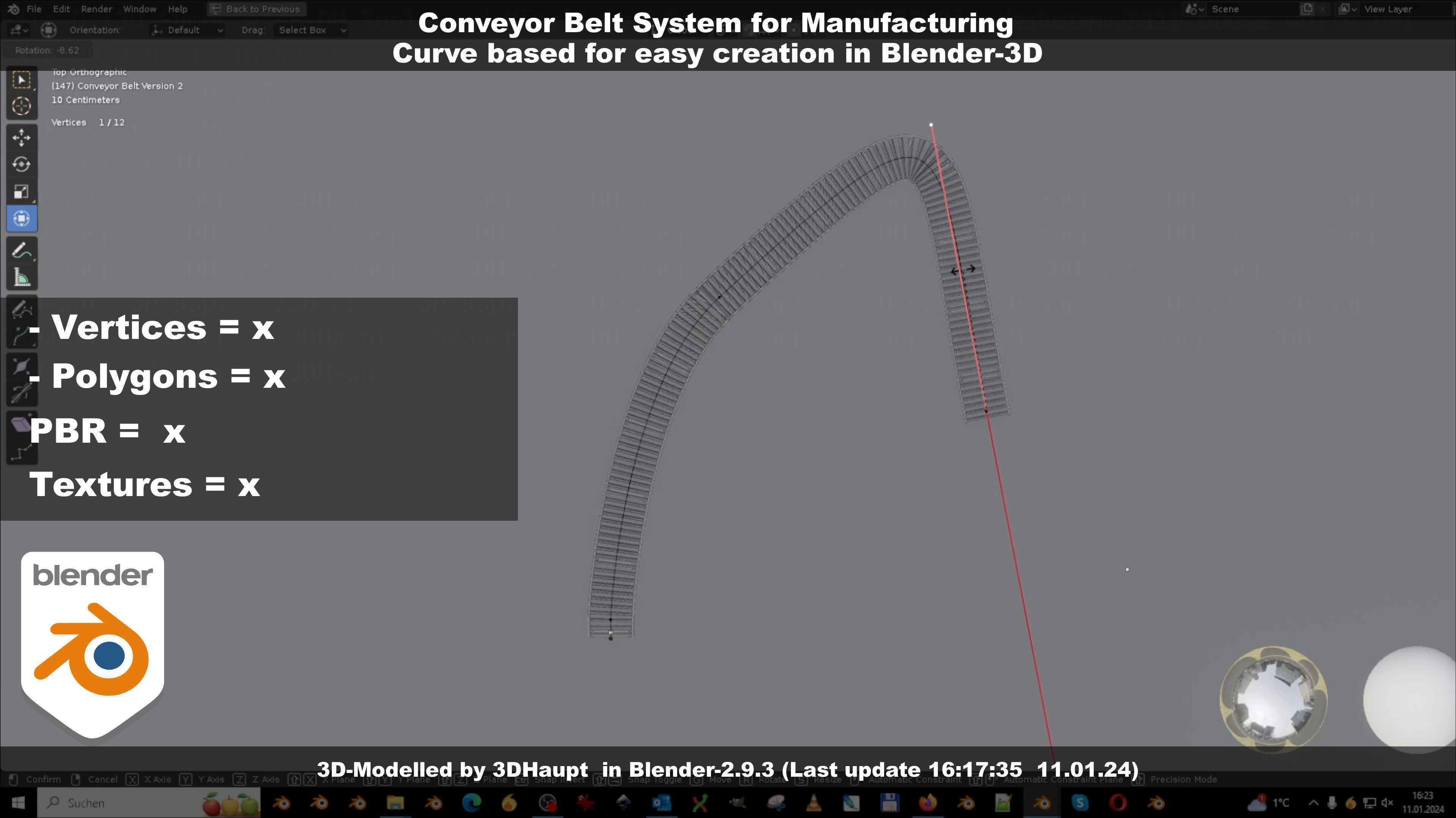Conveyor belt system for Manufacturing 3D model_52