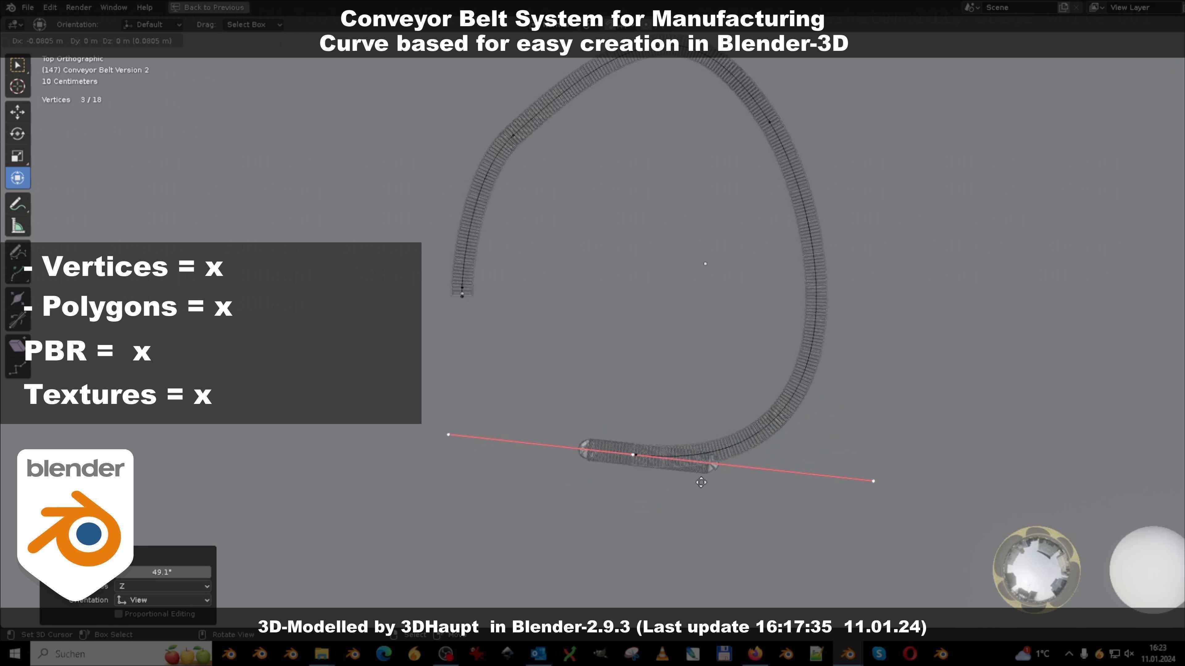 Conveyor belt system for Manufacturing 3D model_59