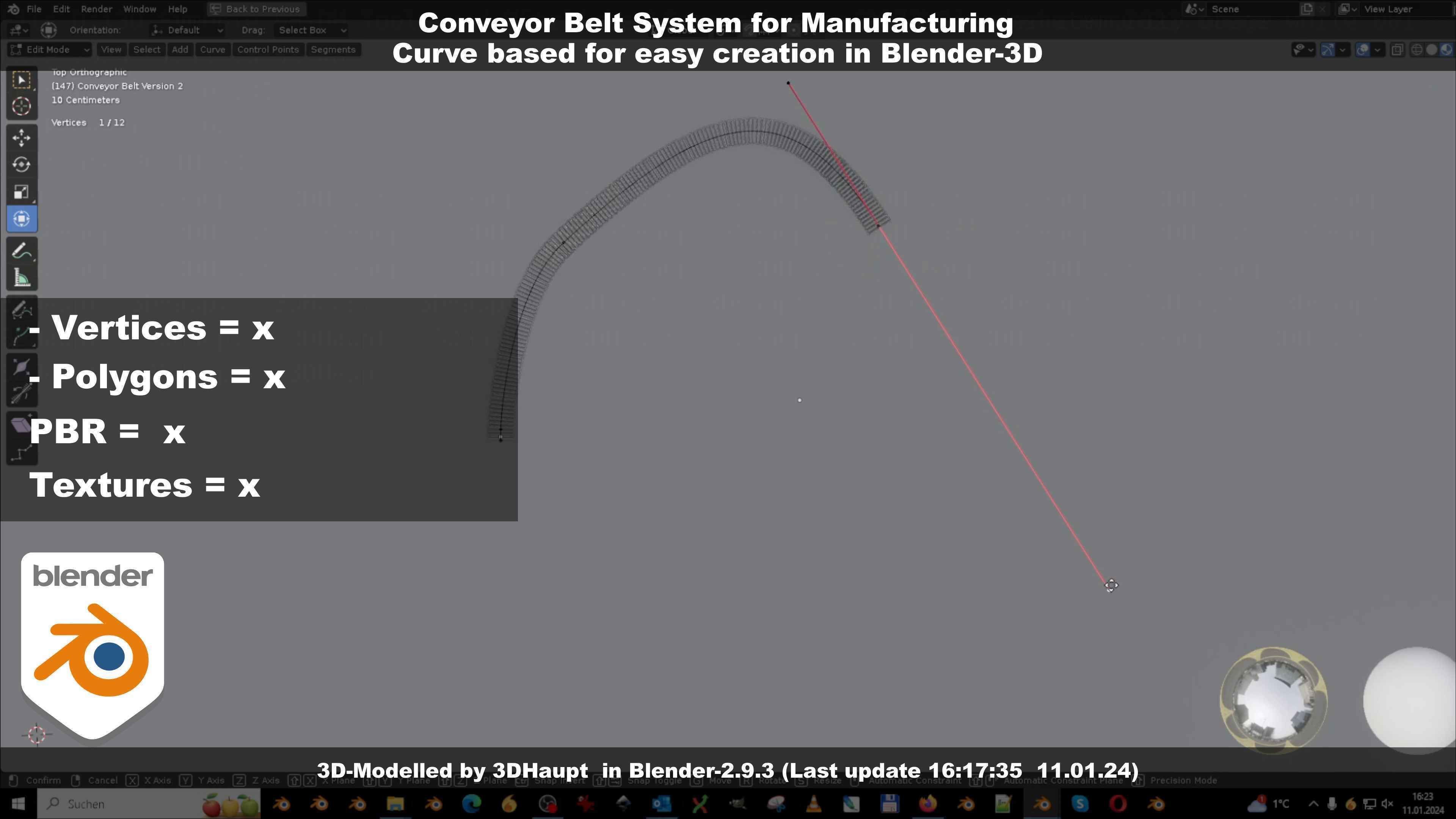 Conveyor belt system for Manufacturing 3D model_54