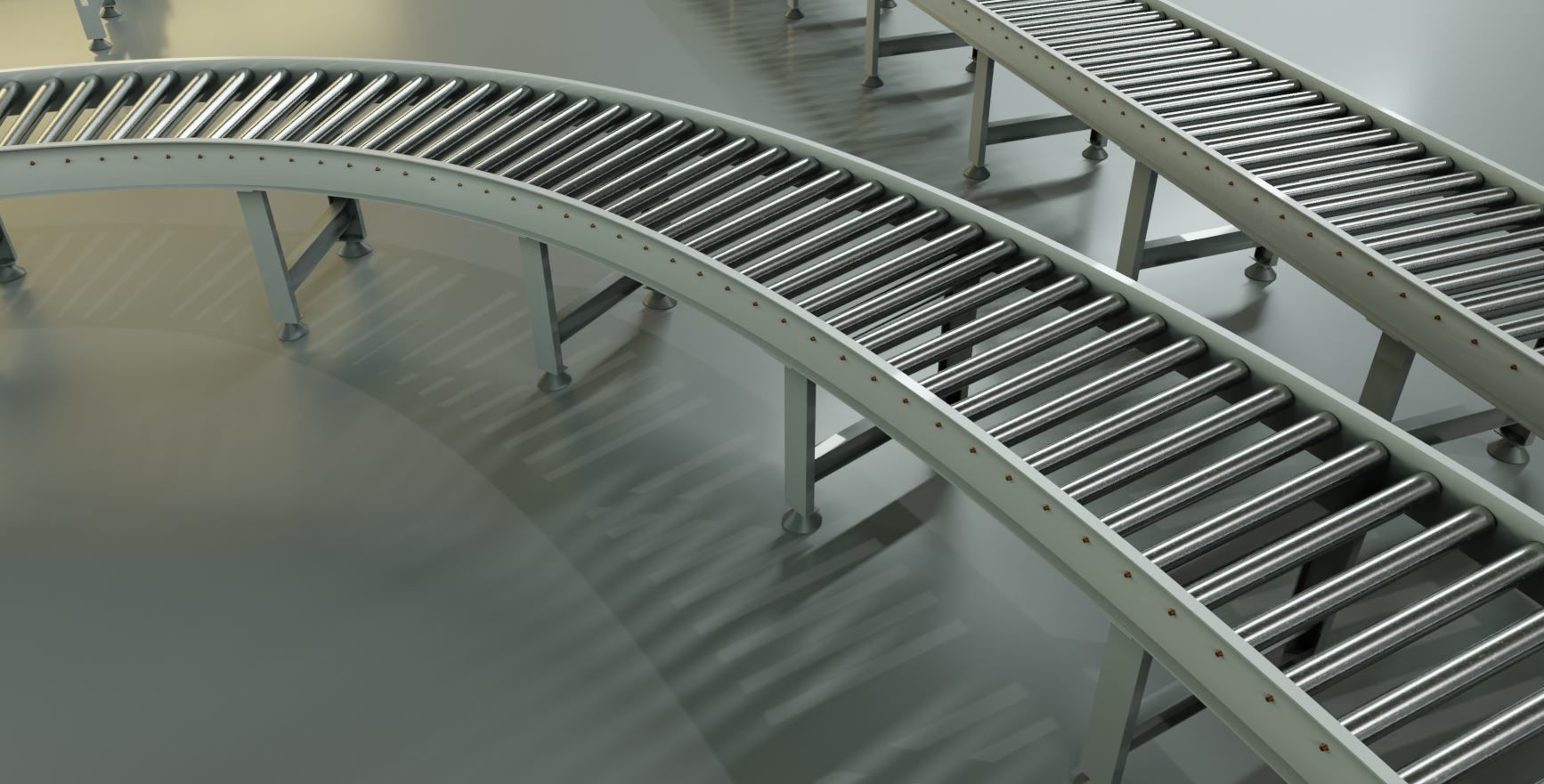 Conveyor belt system for Manufacturing 3D model_11