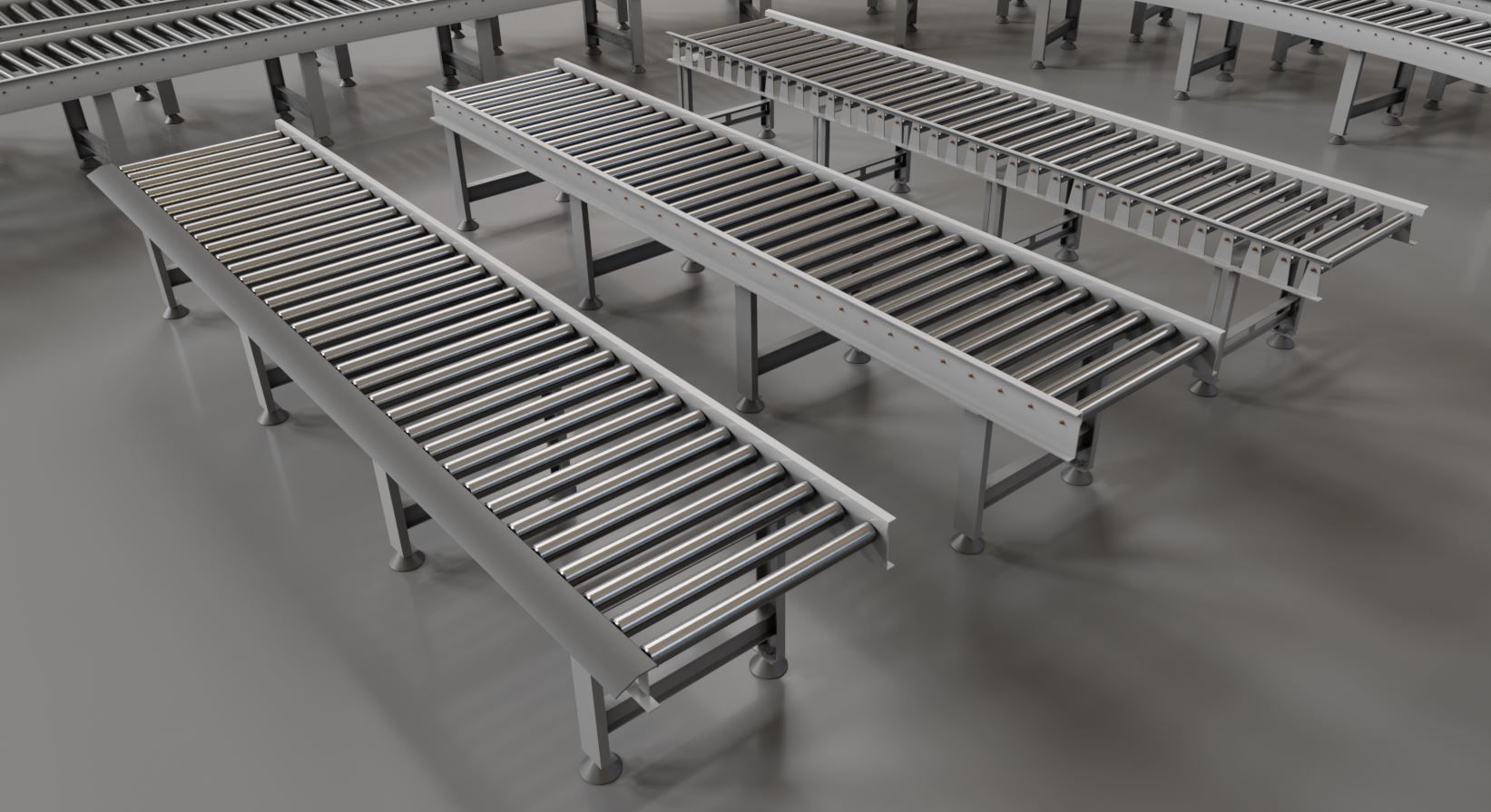 Conveyor belt system for Manufacturing 3D model_20