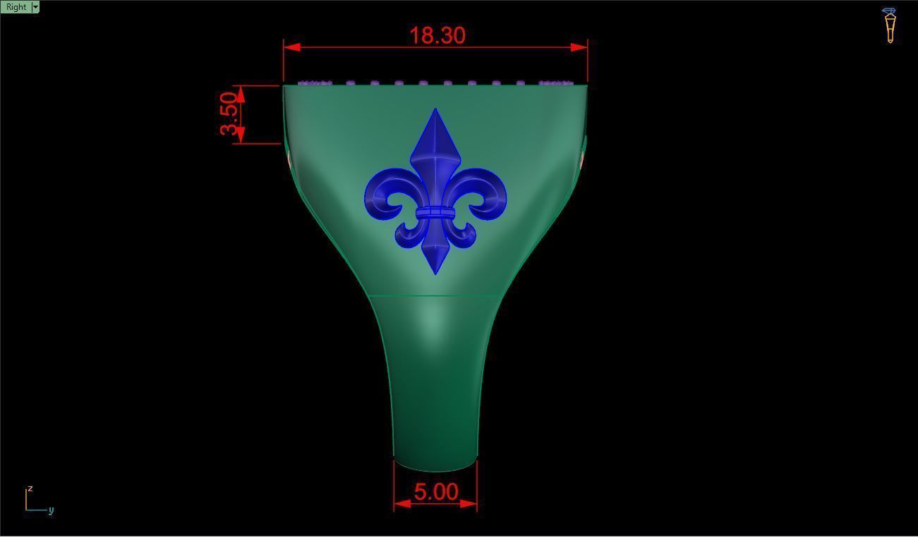 Ring M149 Mens luxury ring with enamel and gems 3D print model_10