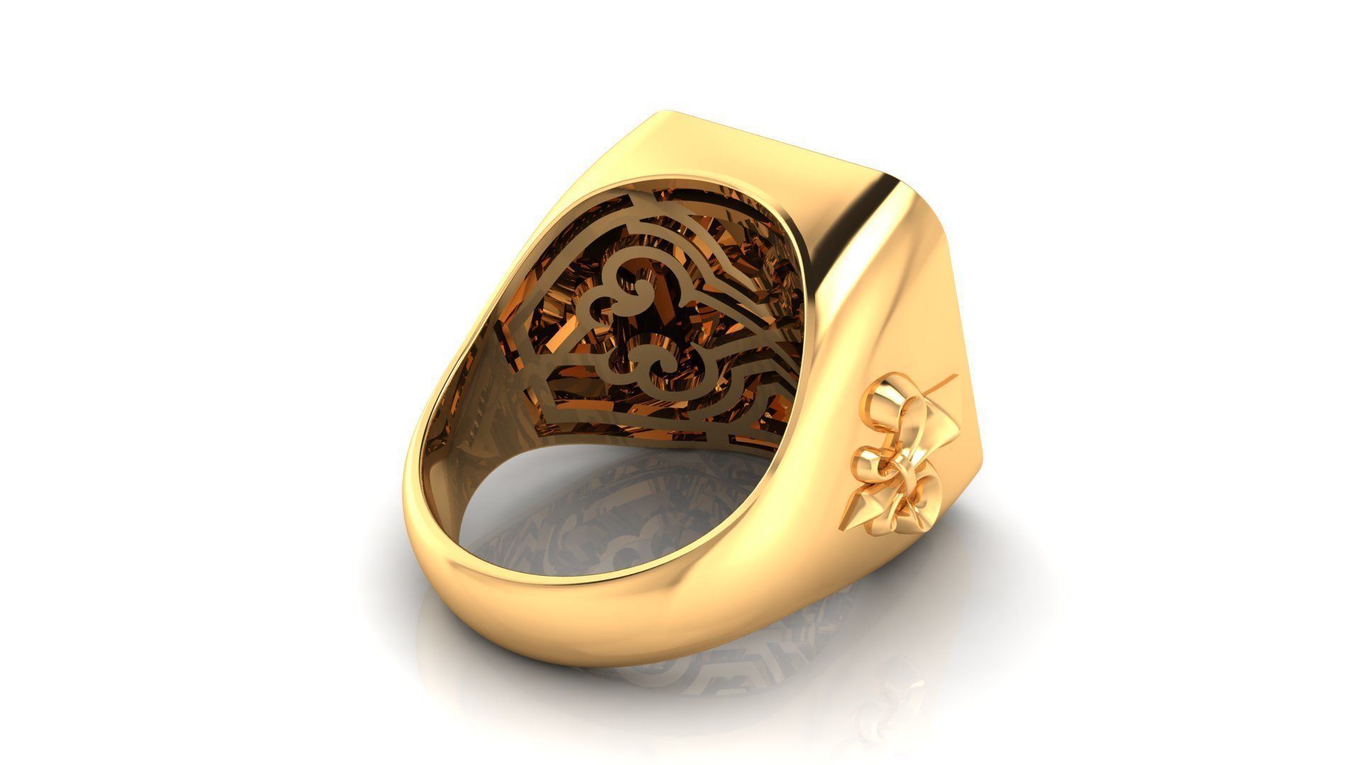 Ring M149 Mens luxury ring with enamel and gems 3D print model_6