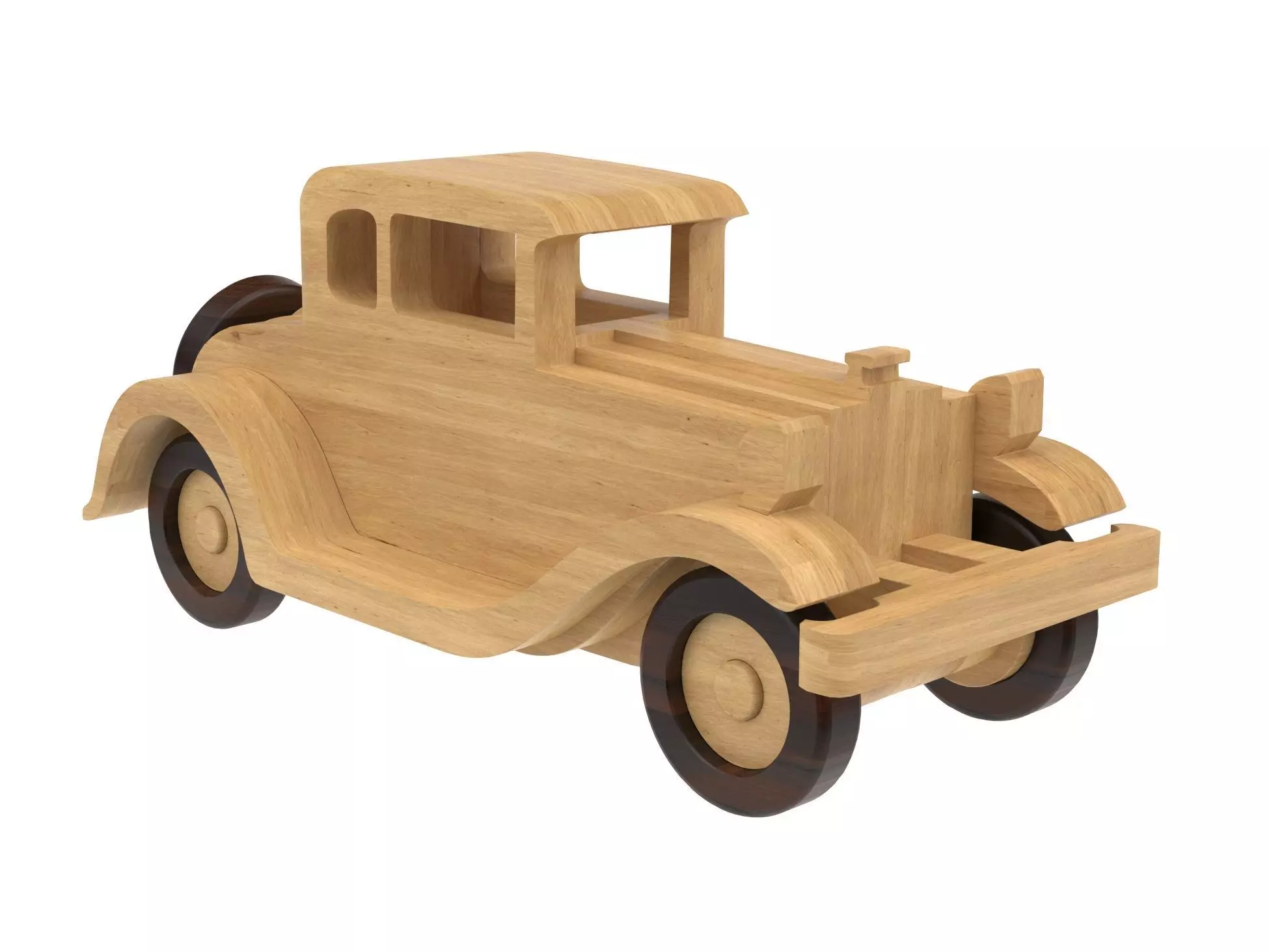 Wooden toy car 04 3D model