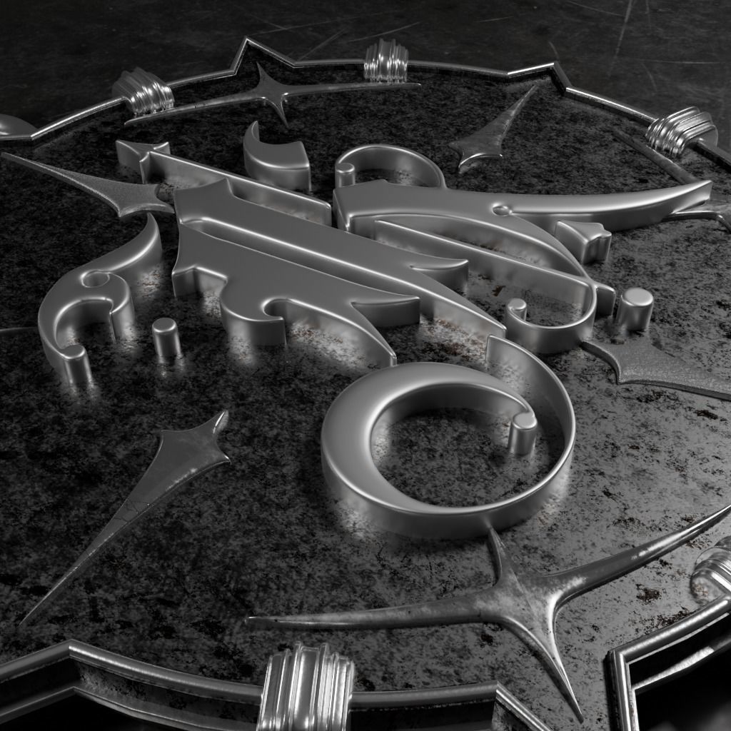 Medallion with letter K 3D printable model 3D print model_8