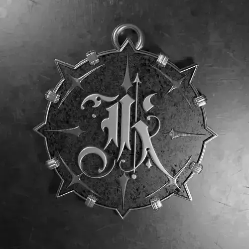 Medallion with letter K 3D printable model 3D print model