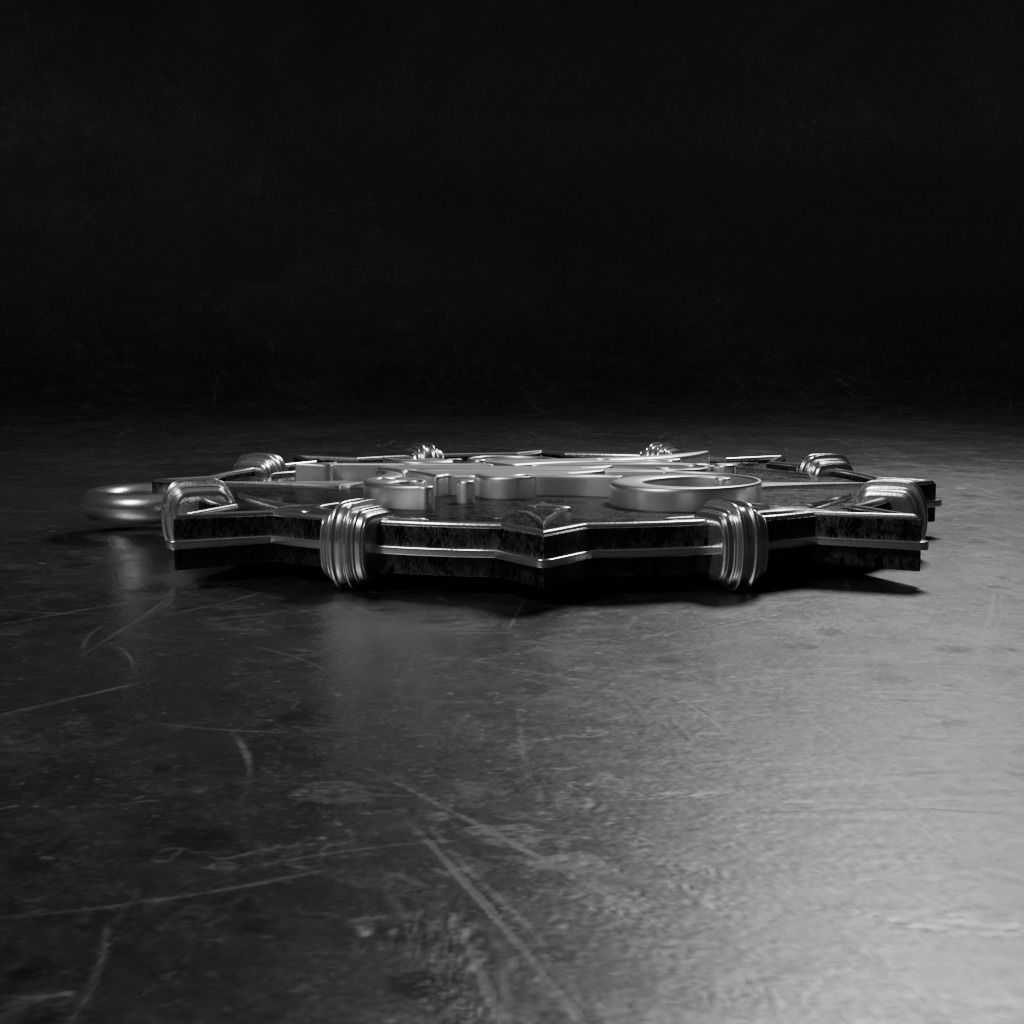 Medallion with letter K 3D printable model 3D print model_10