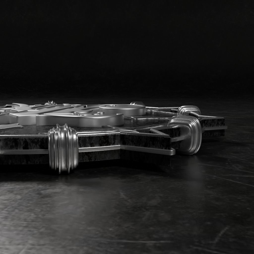 Medallion with letter K 3D printable model 3D print model_7