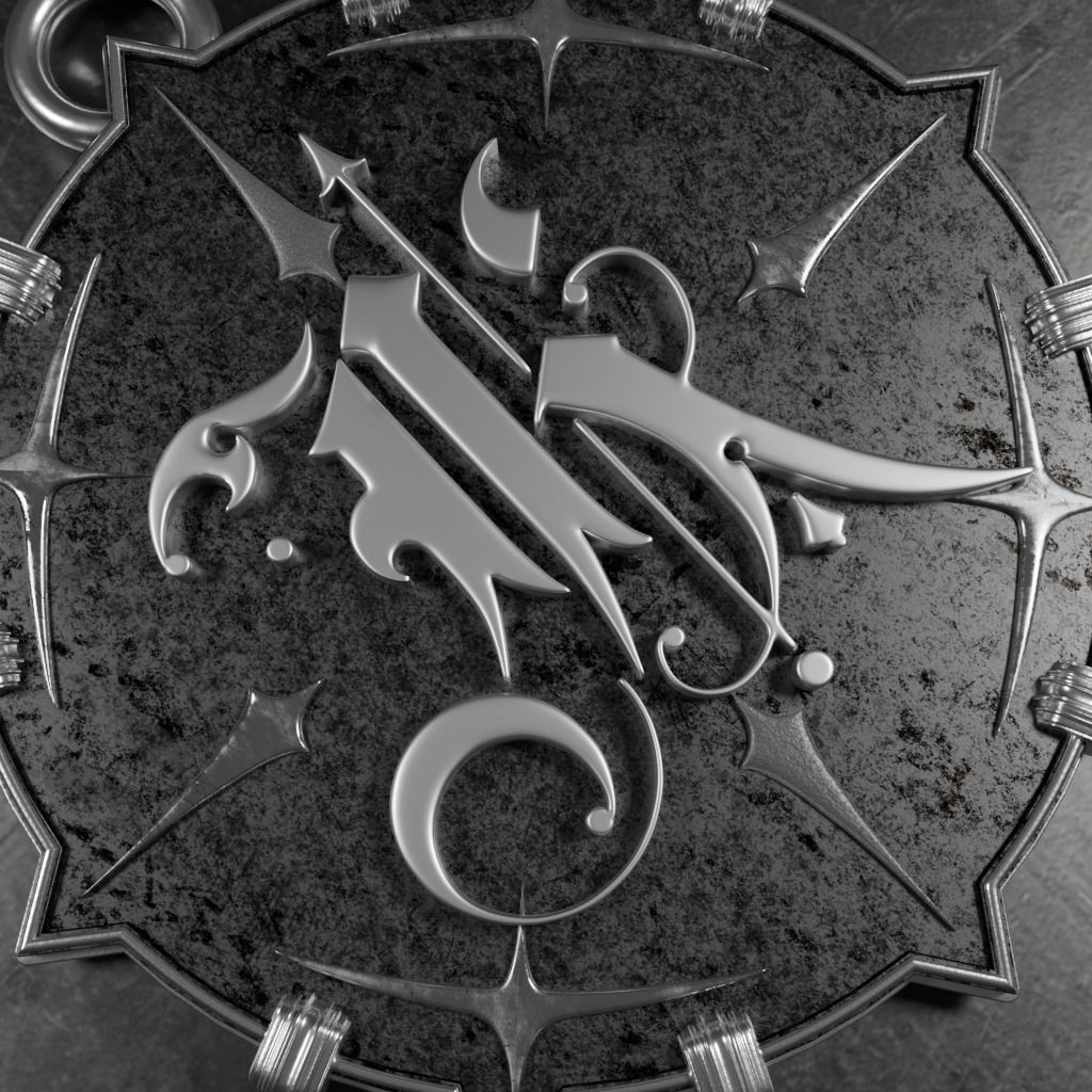 Medallion with letter K 3D printable model 3D print model_9