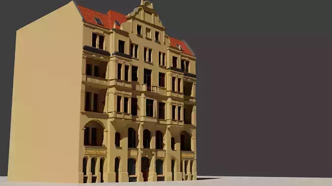 low poly building 3d model