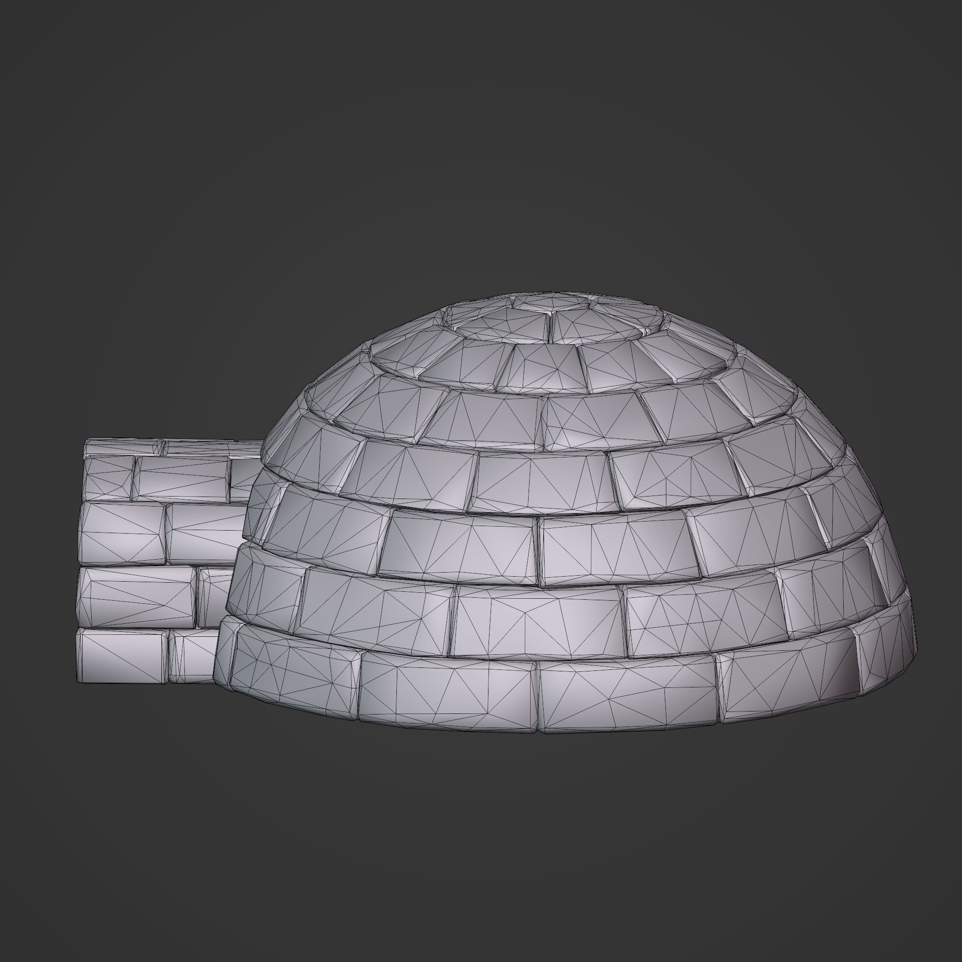 LowPoly Igloo Low-poly 3D model_7