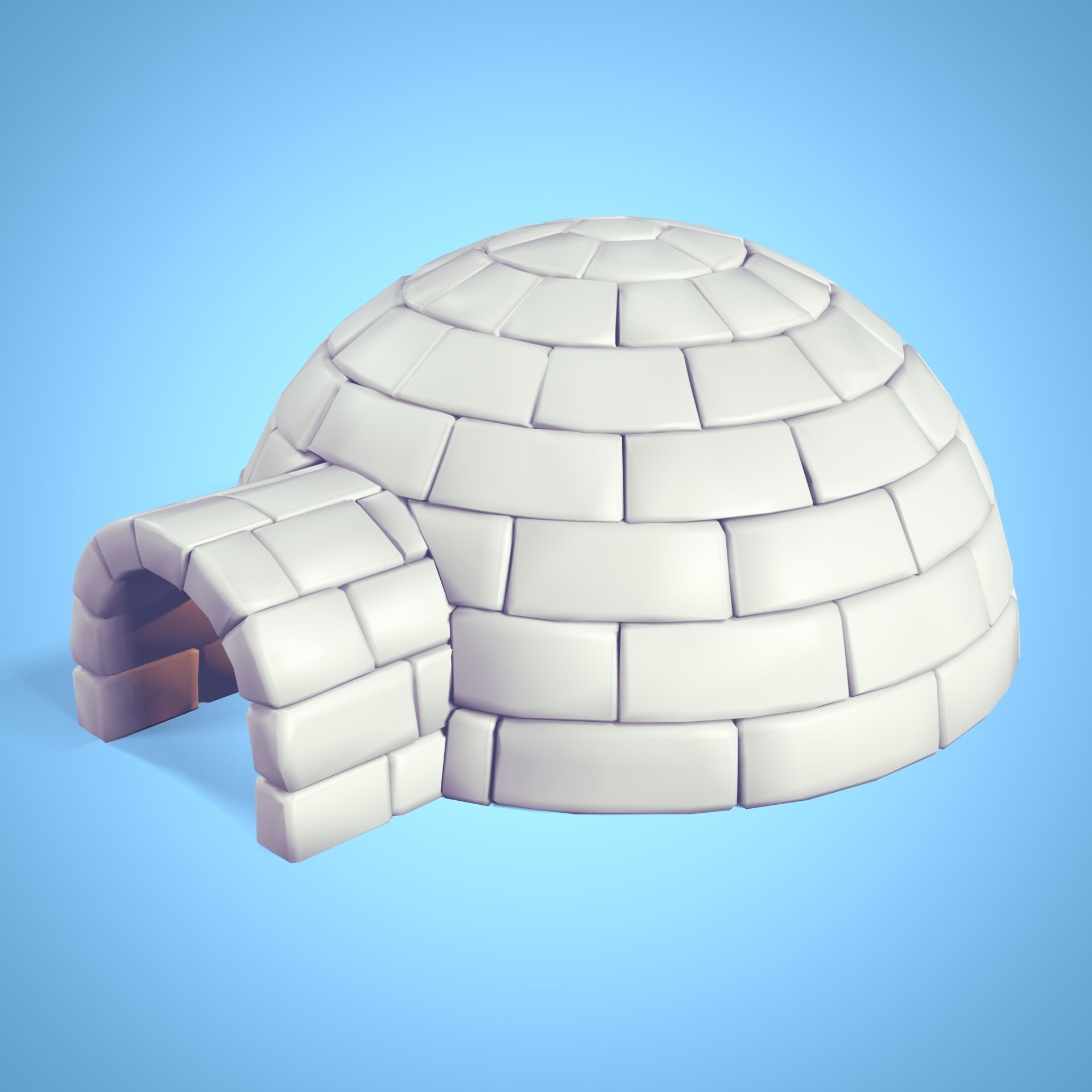 LowPoly Igloo Low-poly 3D model_1