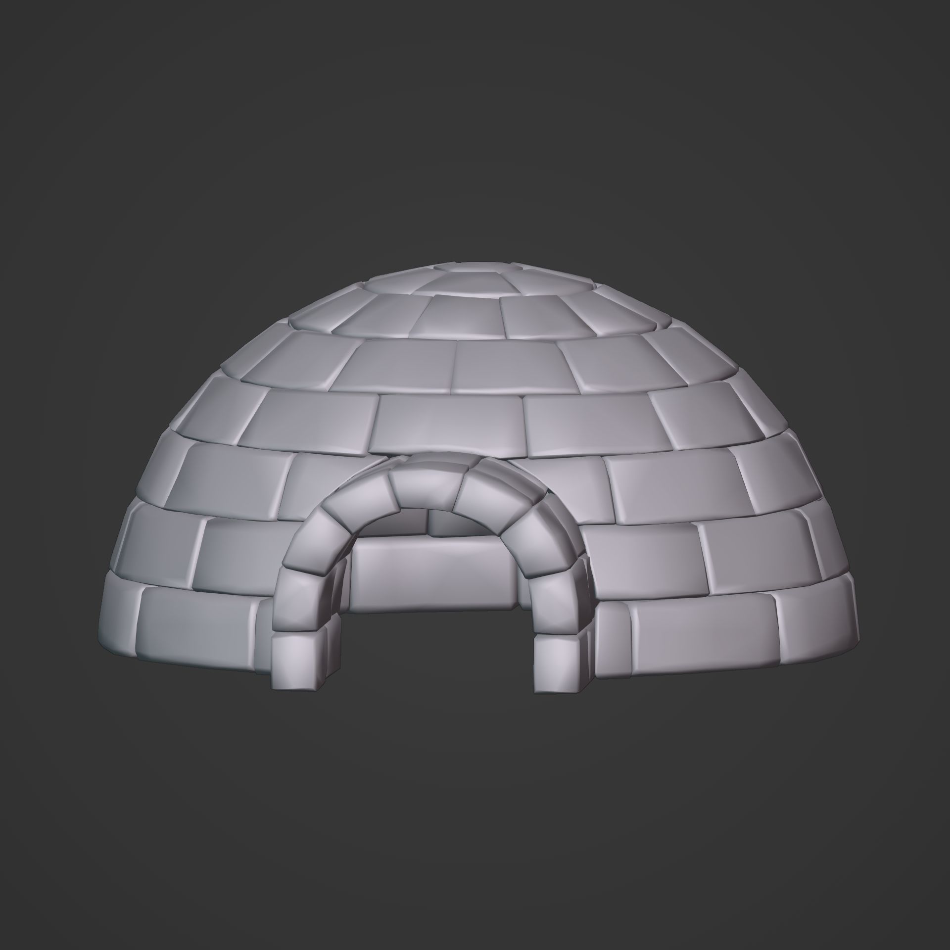 LowPoly Igloo Low-poly 3D model_4