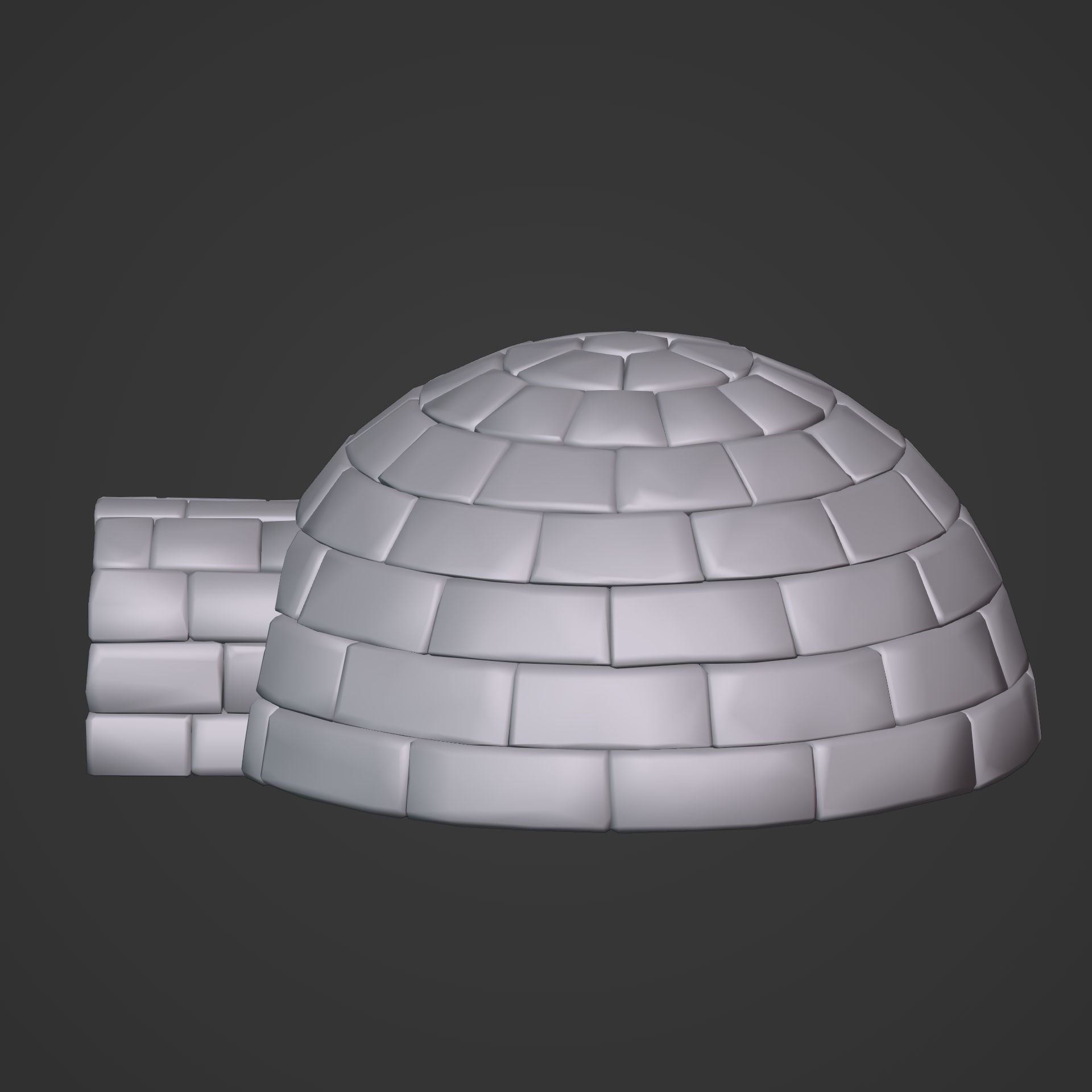 LowPoly Igloo Low-poly 3D model_6