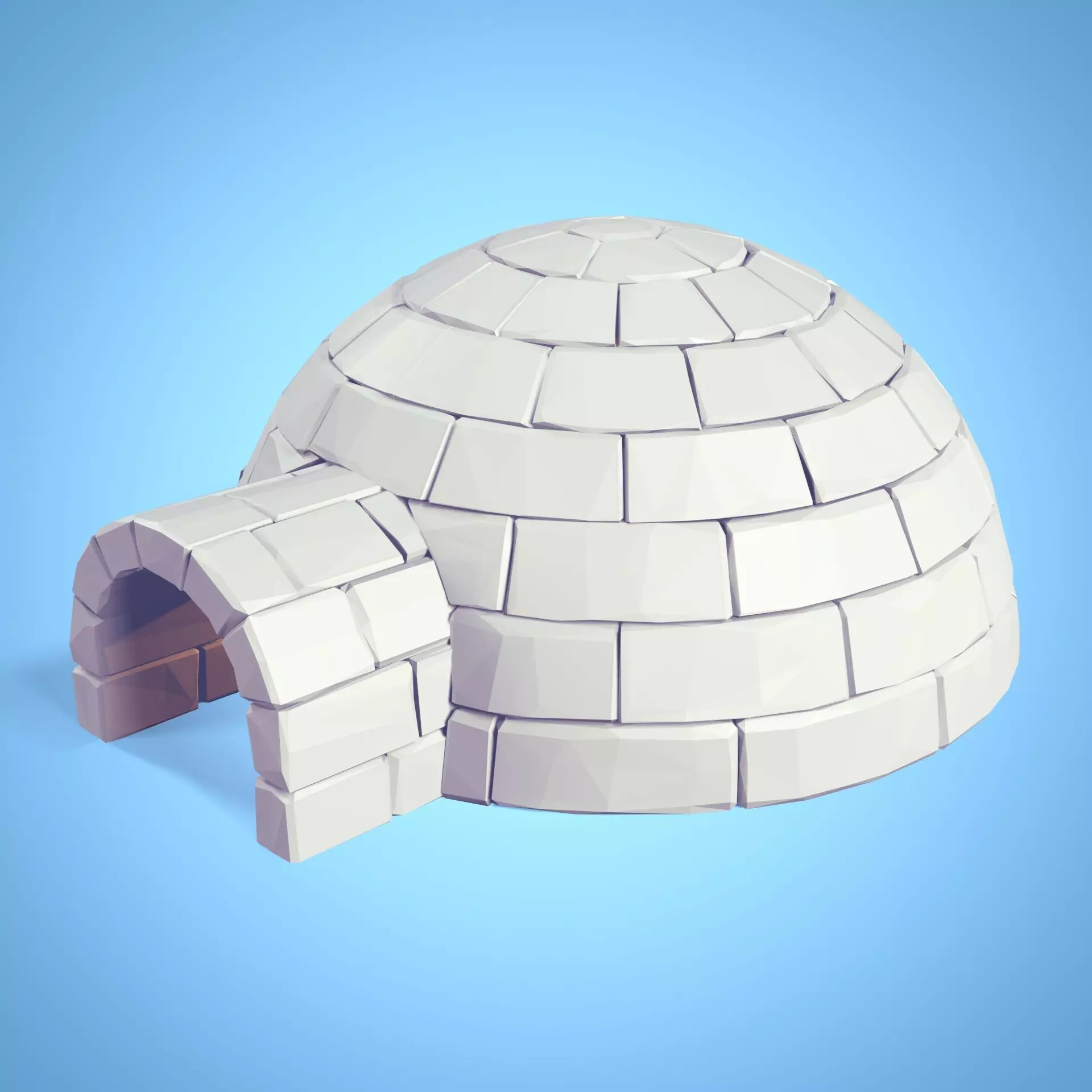 LowPoly Igloo Low-poly 3D model_0