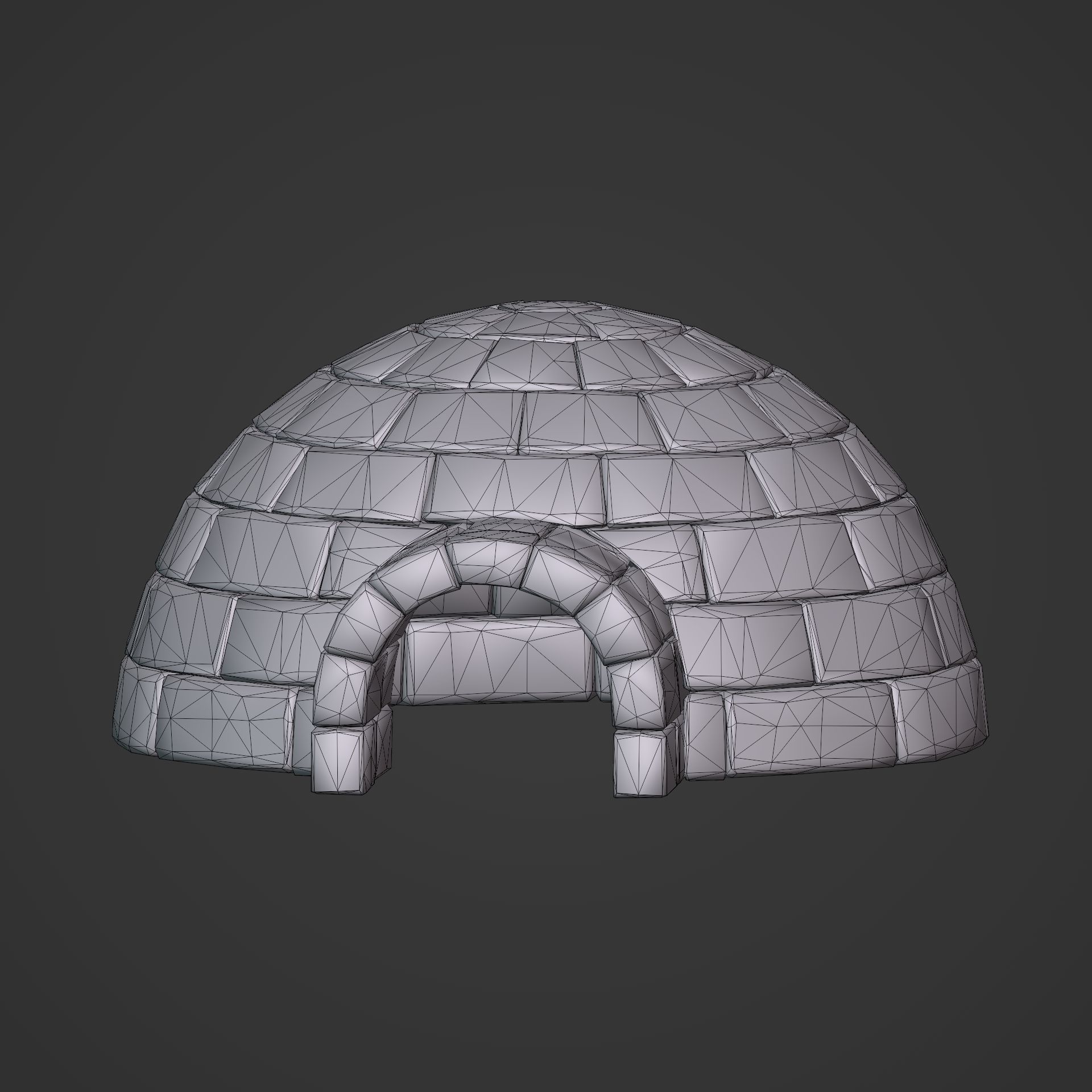 LowPoly Igloo Low-poly 3D model_5