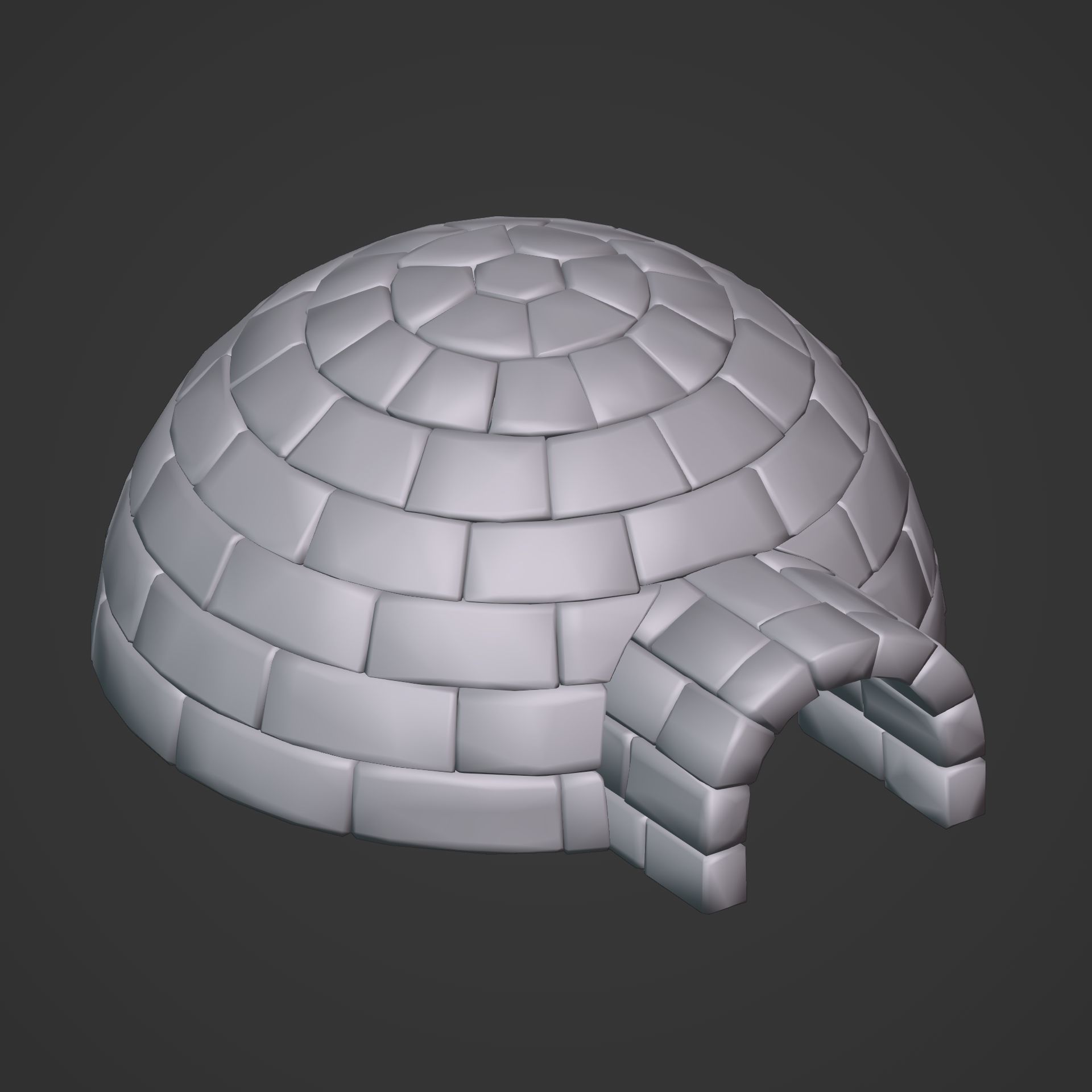 LowPoly Igloo Low-poly 3D model_8